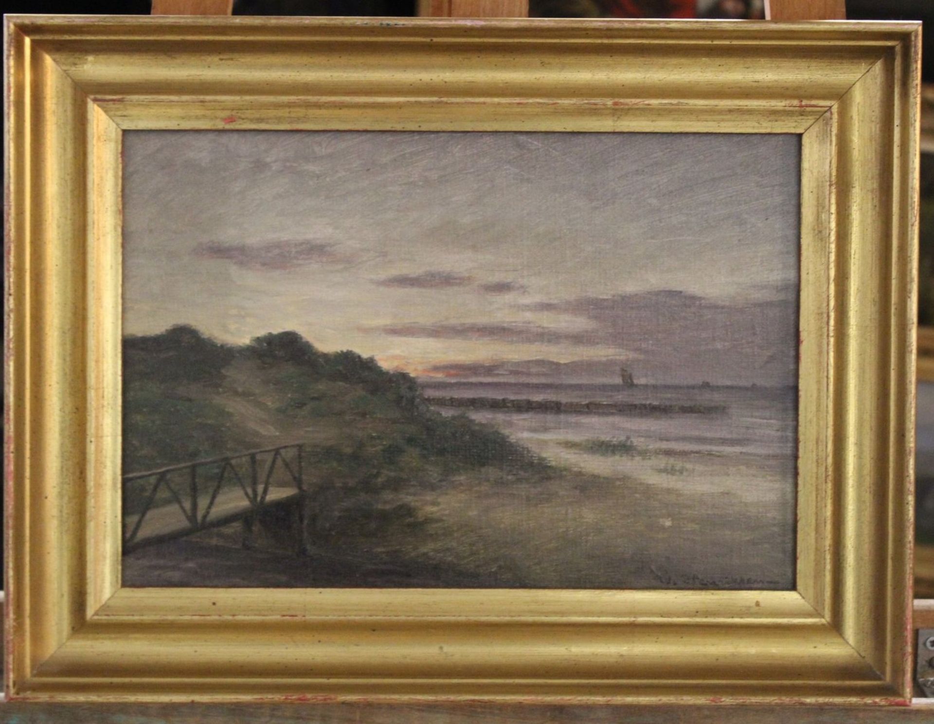 William HENRIKSEN (1880-1964), Küstenlandschaft, Öl/Leinwand, gerahmt, RG 30,5 x 40cm. - Image 3 of 4