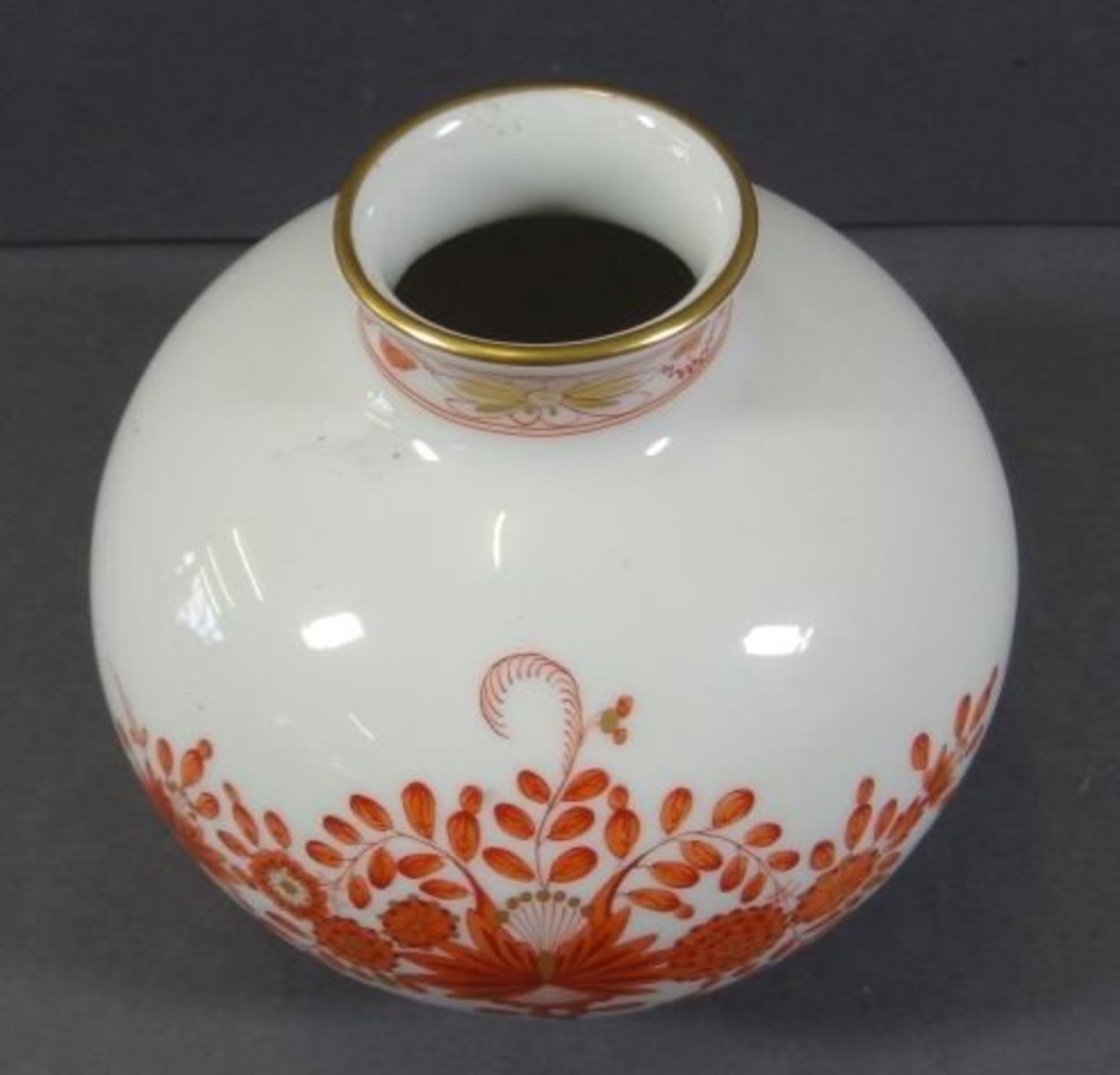 bauchige Vase "Meissen" indische Malerei, H-11 cm, D-11 cm, 1.Wahl - Image 2 of 5