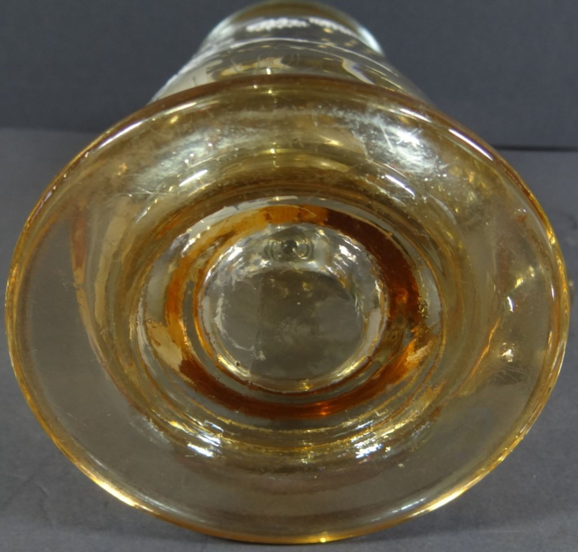 Glasbierkrug mit Zinndeckel, florale Bemahlung "Prosit", H-22cm - Image 6 of 6