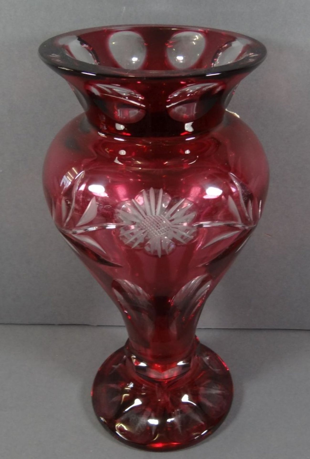 schwere Kristall-Vase von Nachtmann, mit Schliff, H-26 cm