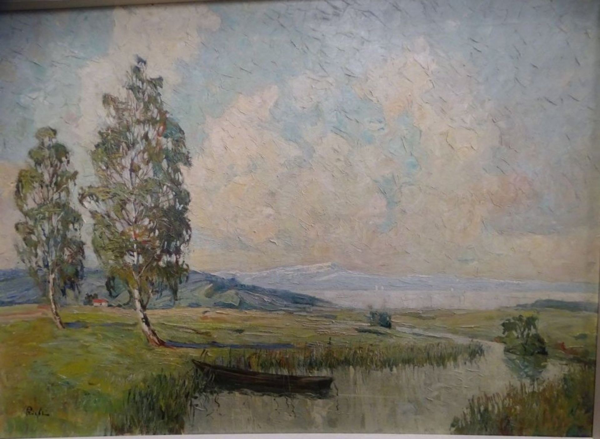 Rudolf PRIEBE (1889-1964) "Landschaft" grosses Gemälde, Öl/Leinen, gerahmt, anbei Foto und