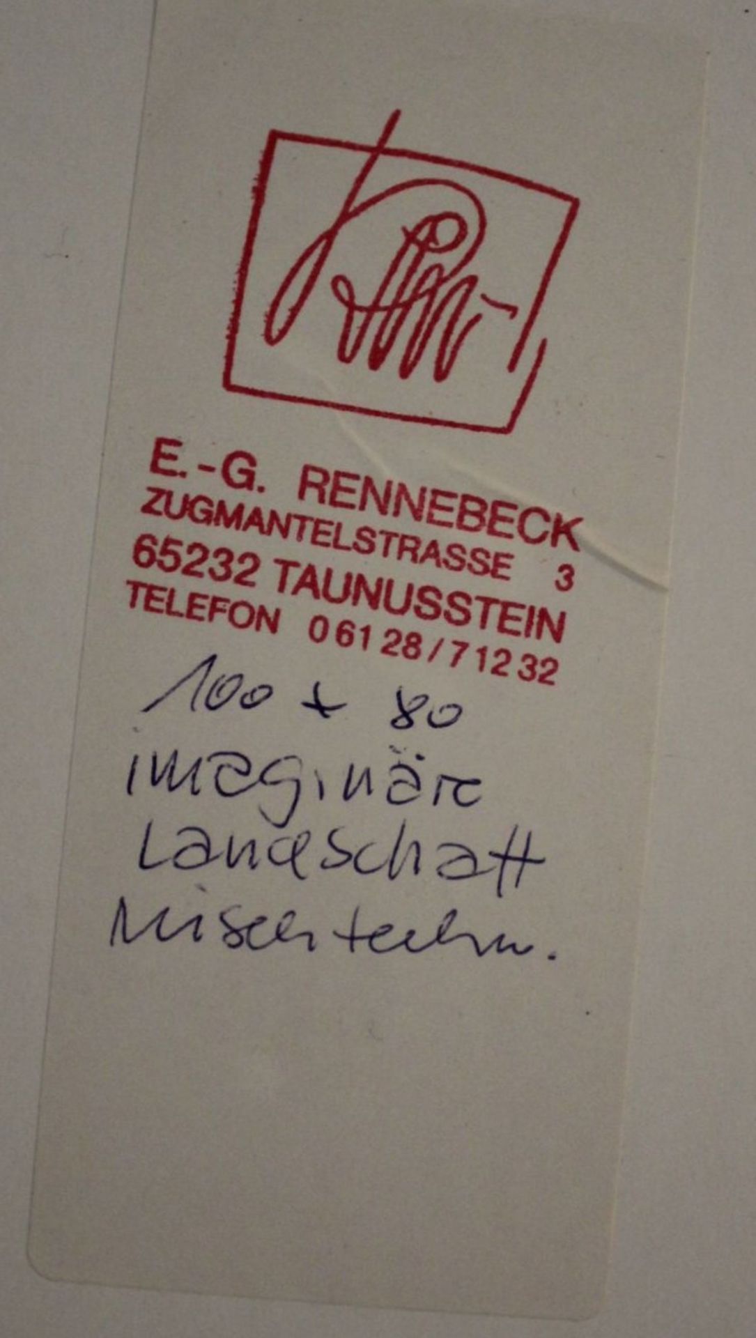 Ernst-Günter RENNEBECK (1924-2007), Zeichnung, datiert (19)97, verso betitelt "imaginäre - Image 5 of 5