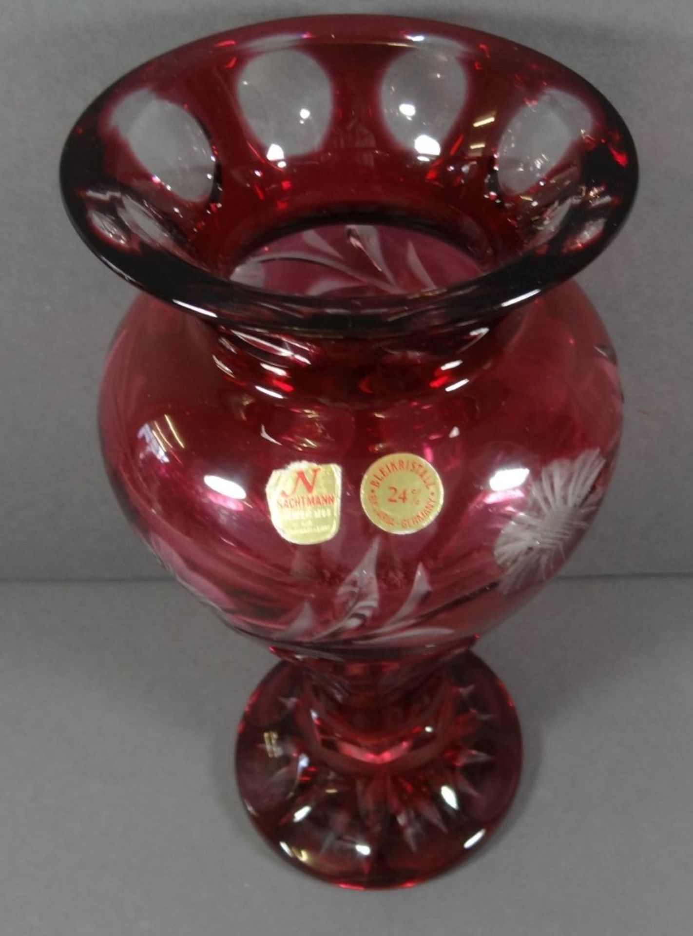 schwere Kristall-Vase von Nachtmann, mit Schliff, H-26 cm - Image 3 of 6
