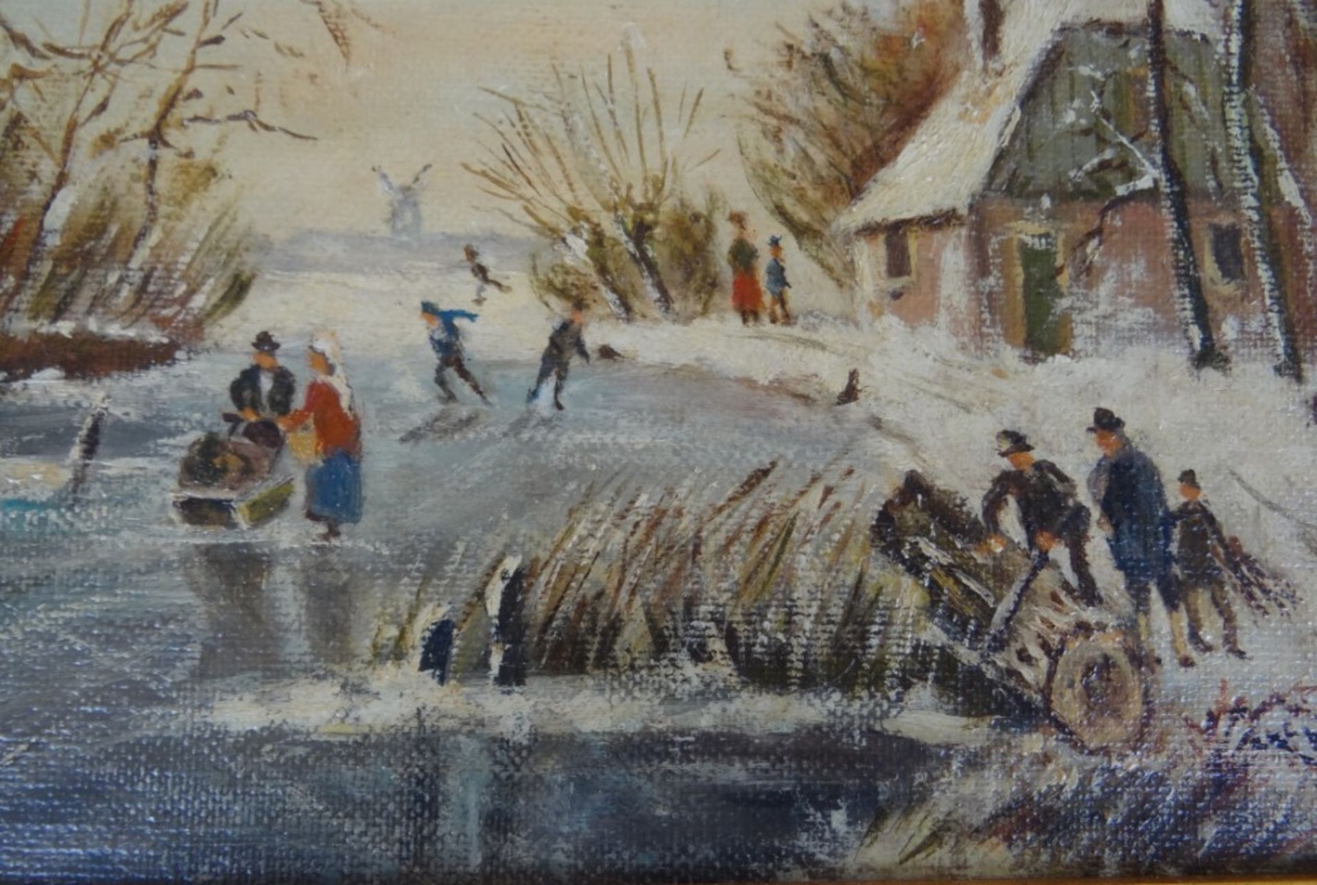 Winterliche Hollandlandschaft, "F. Richelme" verso Holland 79, RG 30x36cm - Image 3 of 7