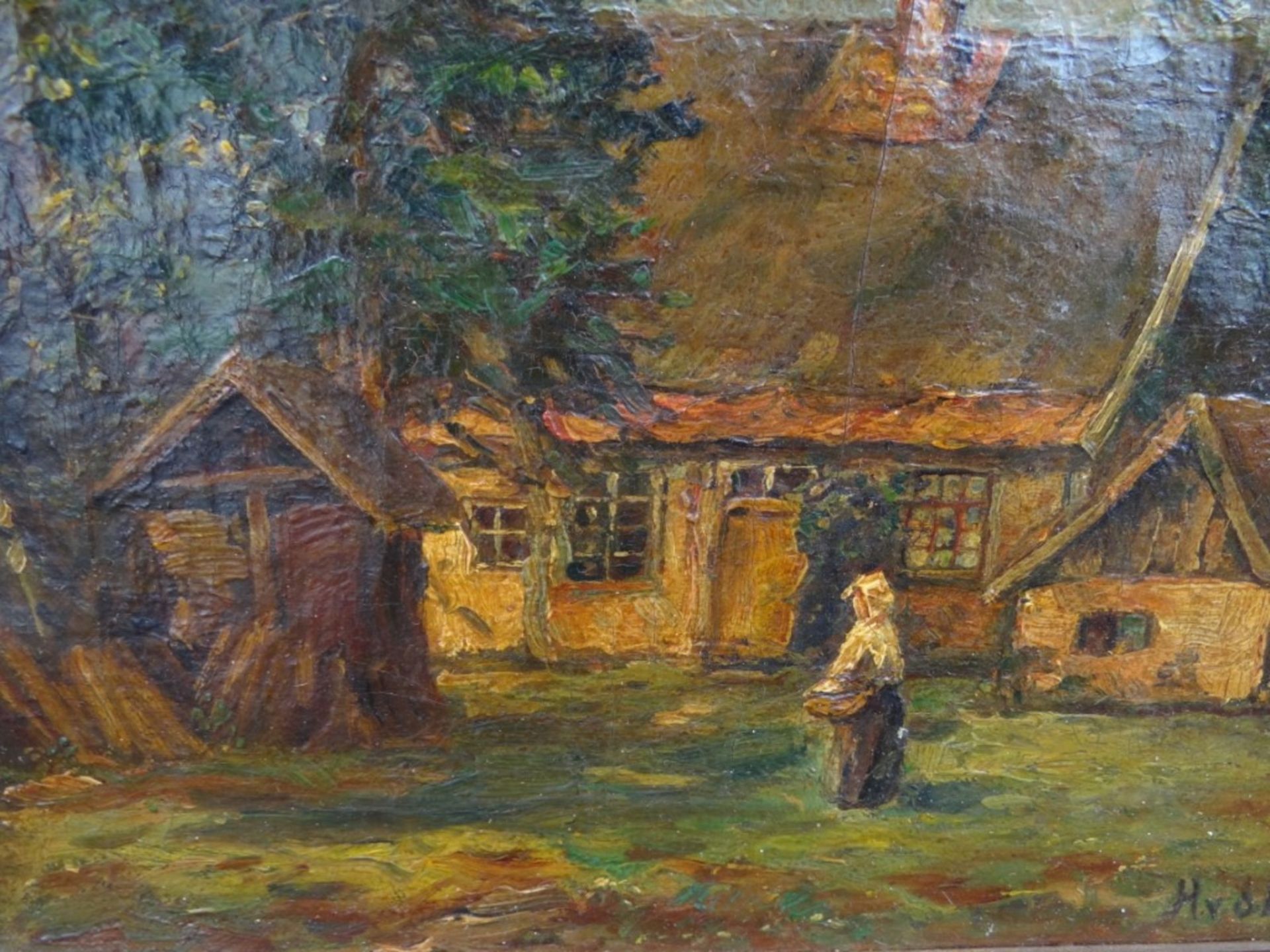 altes Gemälde um 1900, H.v.d. Horst, RG 28x34cm - Bild 2 aus 7