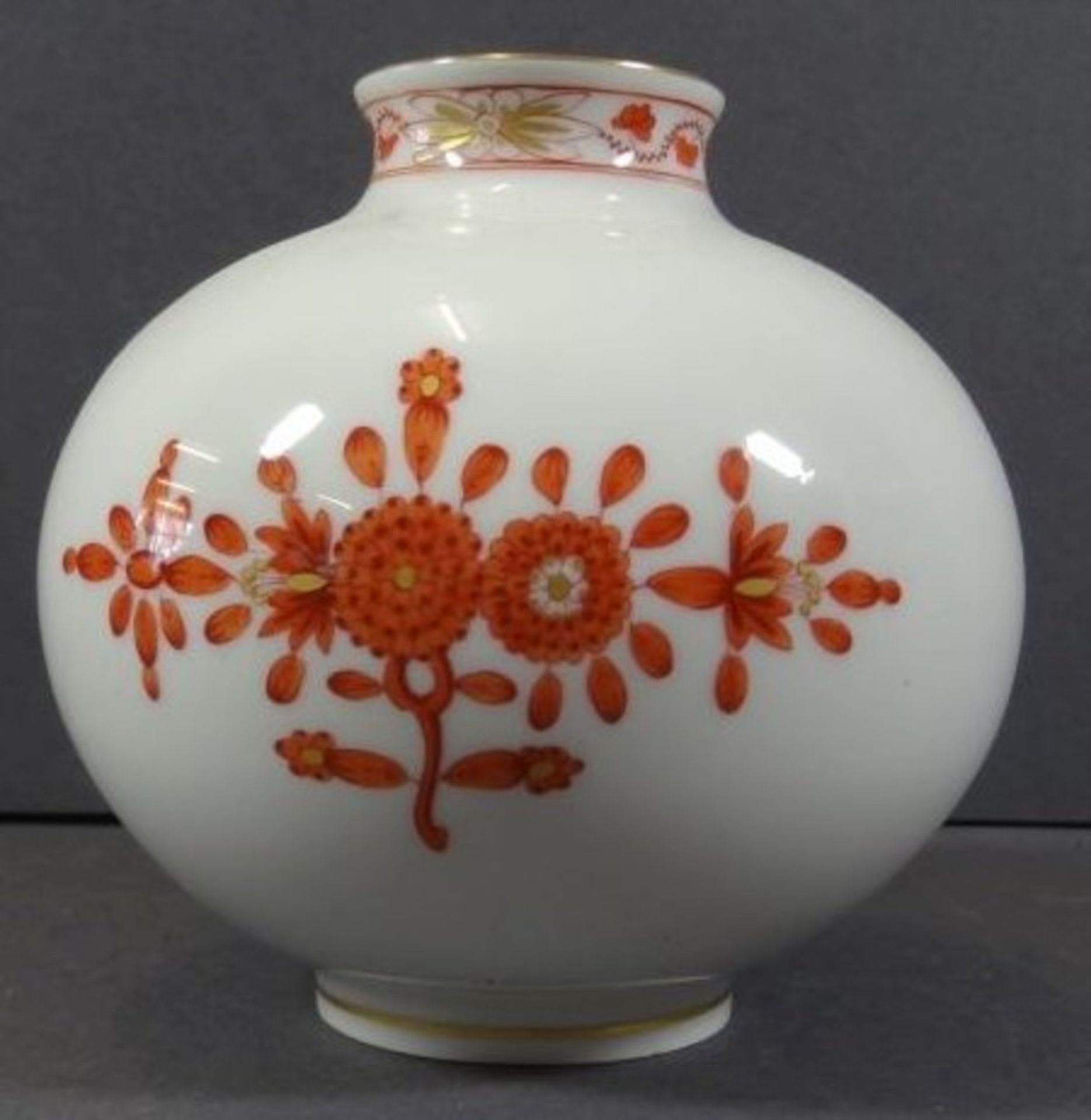 bauchige Vase "Meissen" indische Malerei, H-11 cm, D-11 cm, 1.Wahl - Image 4 of 5