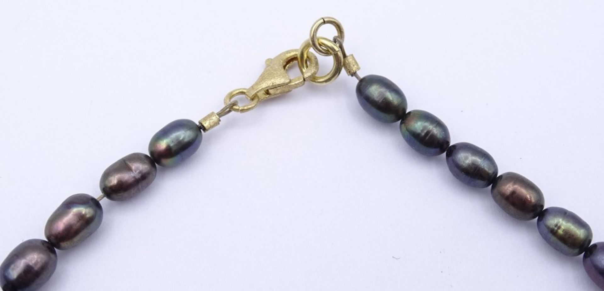 Perlen Halskette mit Herz Anhänger,Silber-vergoldet,Karabinerverschluss,ca.L- 43cm, 20gr. - Image 4 of 5