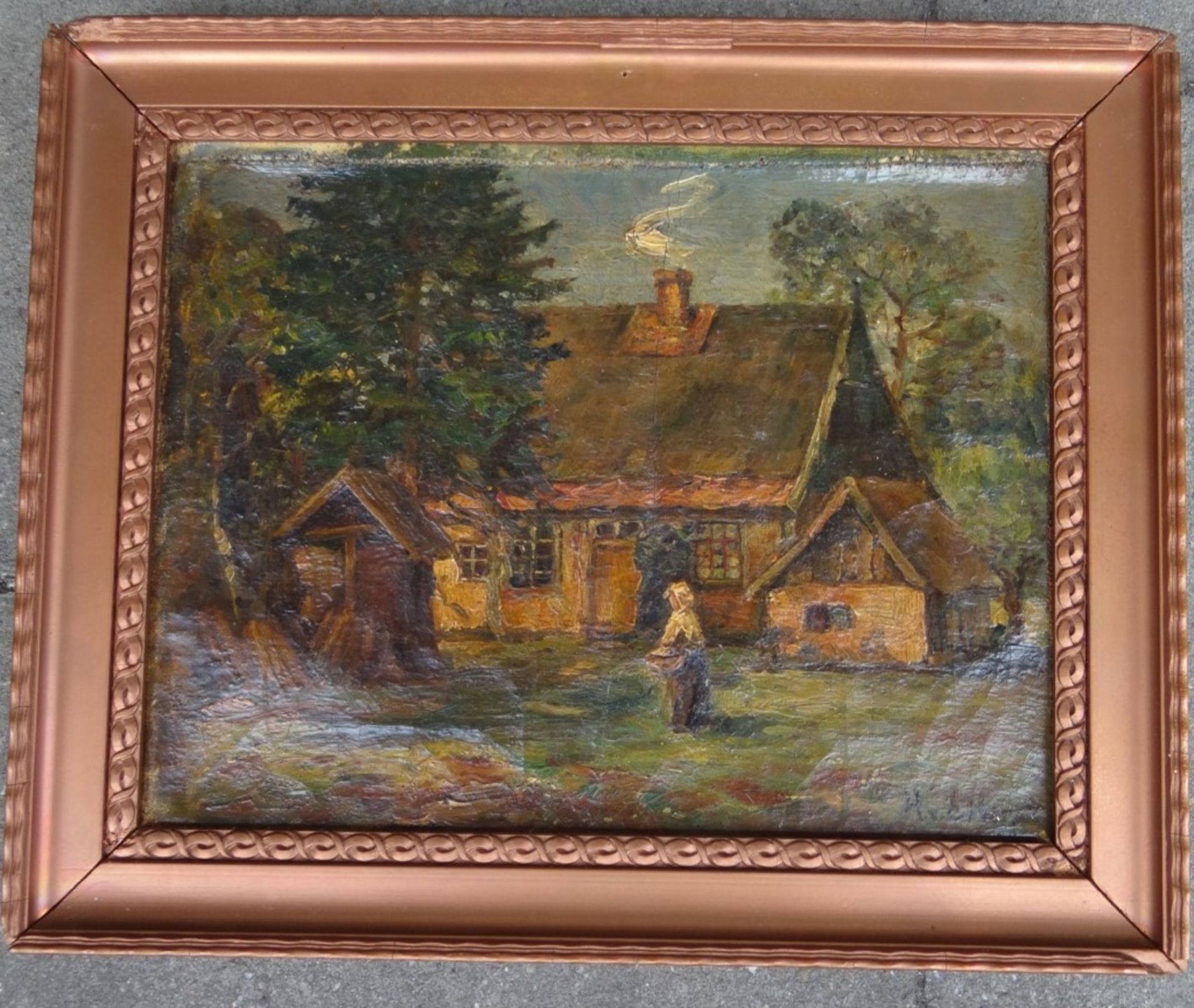 altes Gemälde um 1900, H.v.d. Horst, RG 28x34cm - Bild 3 aus 7
