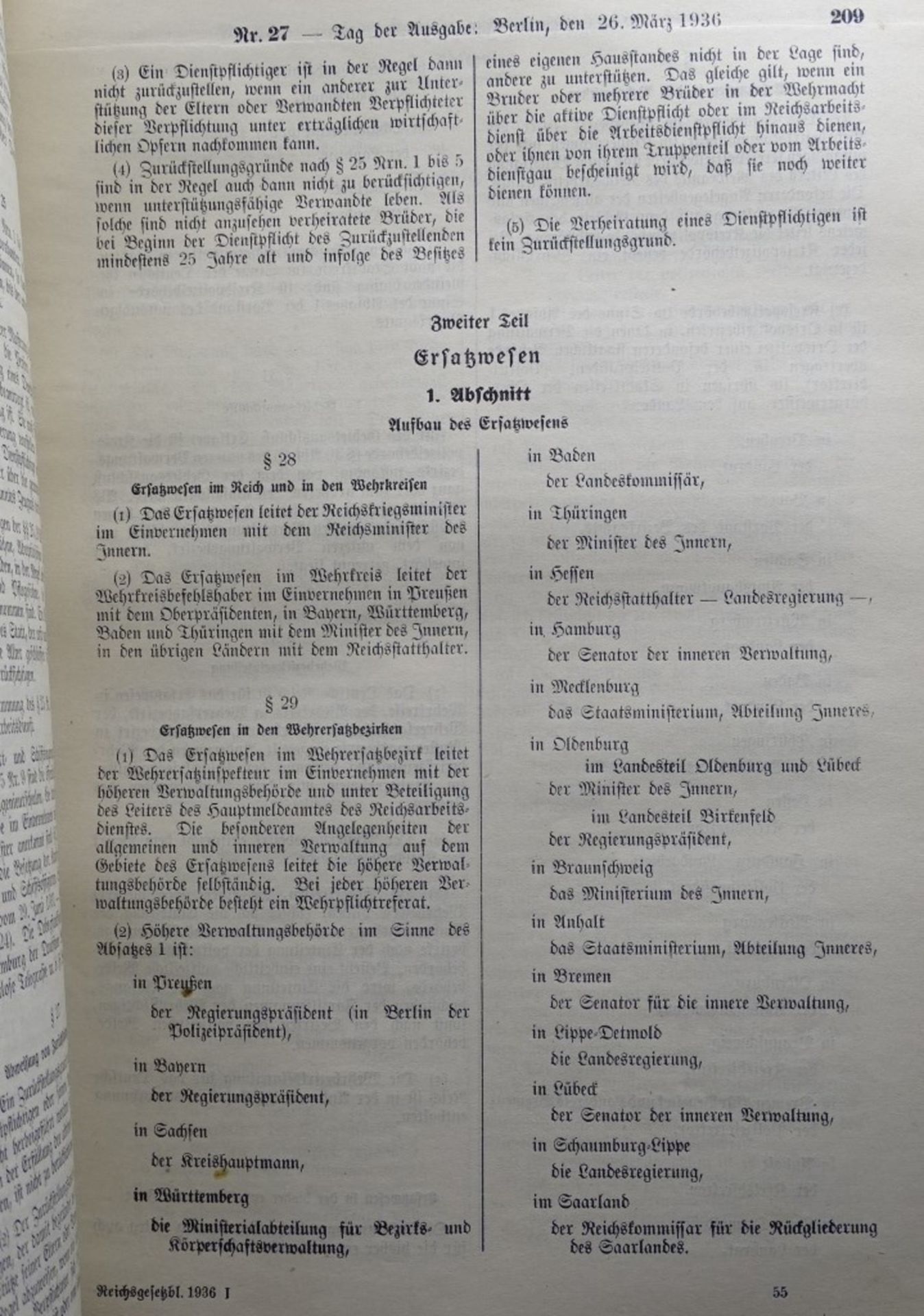 Reichsgesetzblatt Jahrgang 1936,Teil 1 ,Reichsministerium des Innern, - Image 5 of 7