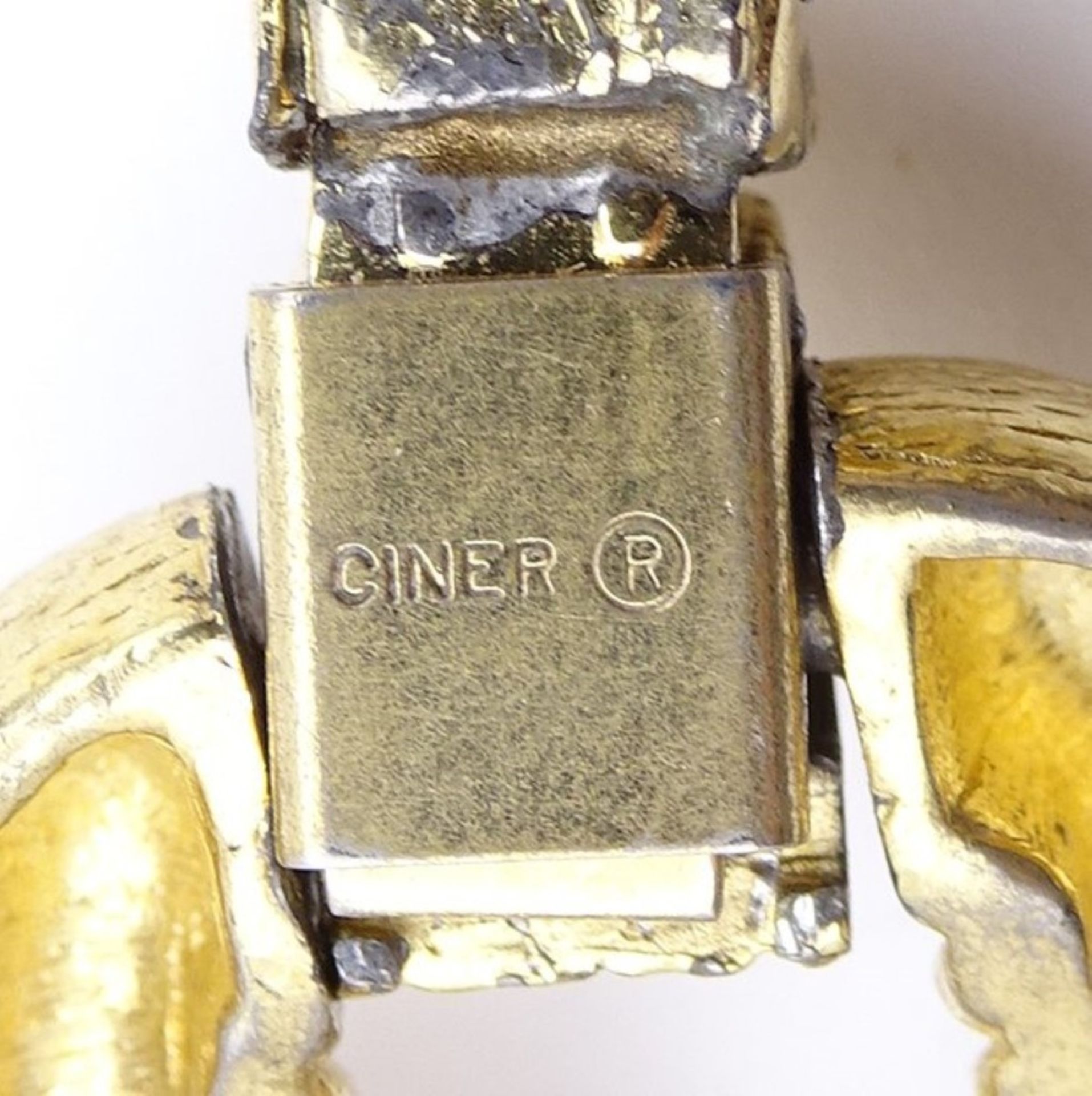 Schweres Collier "Ciner",goldfarben mit Strass,L- 40cm, B- 2,8cm - Image 5 of 5
