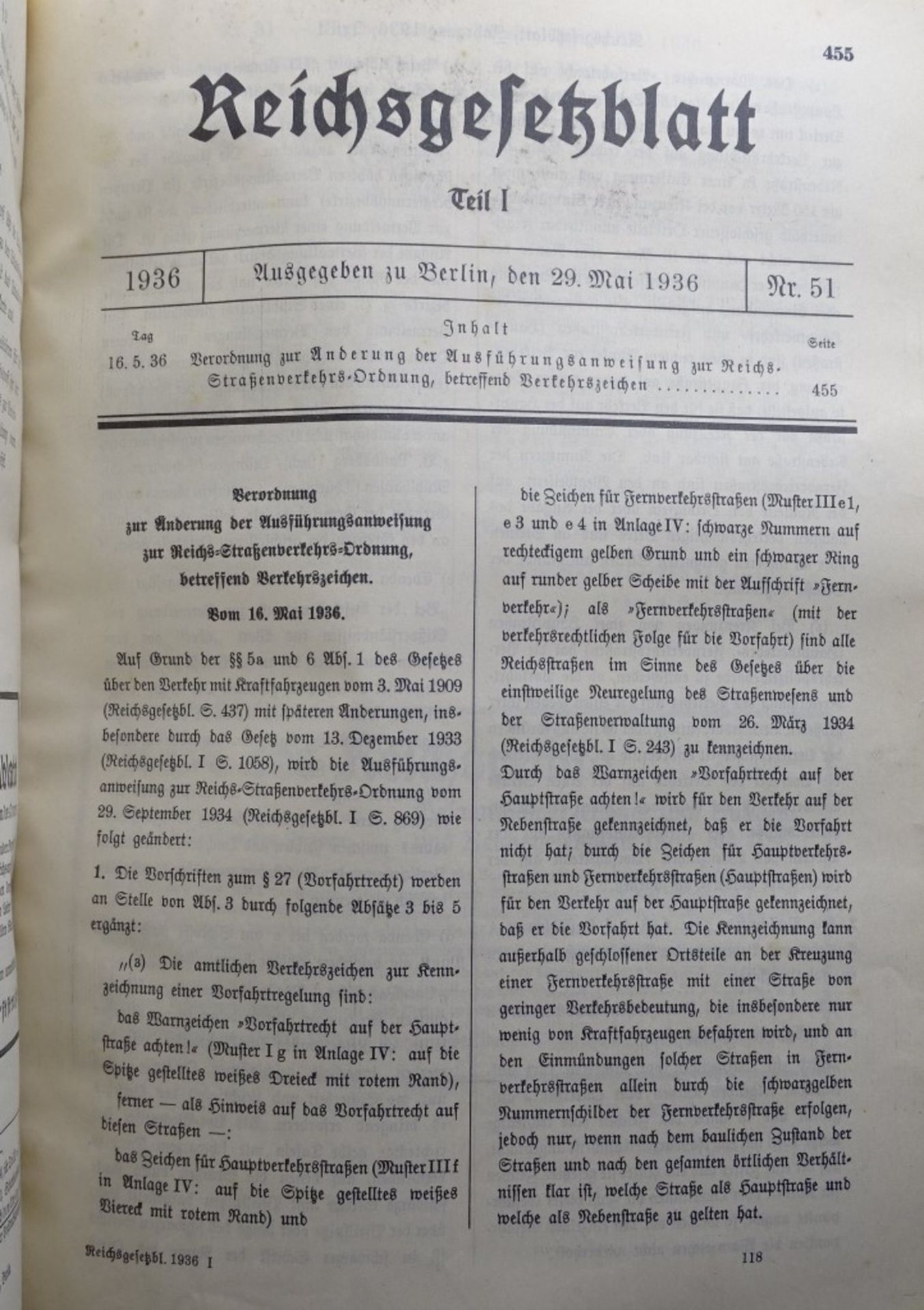 Reichsgesetzblatt Jahrgang 1936,Teil 1 ,Reichsministerium des Innern, - Image 6 of 7