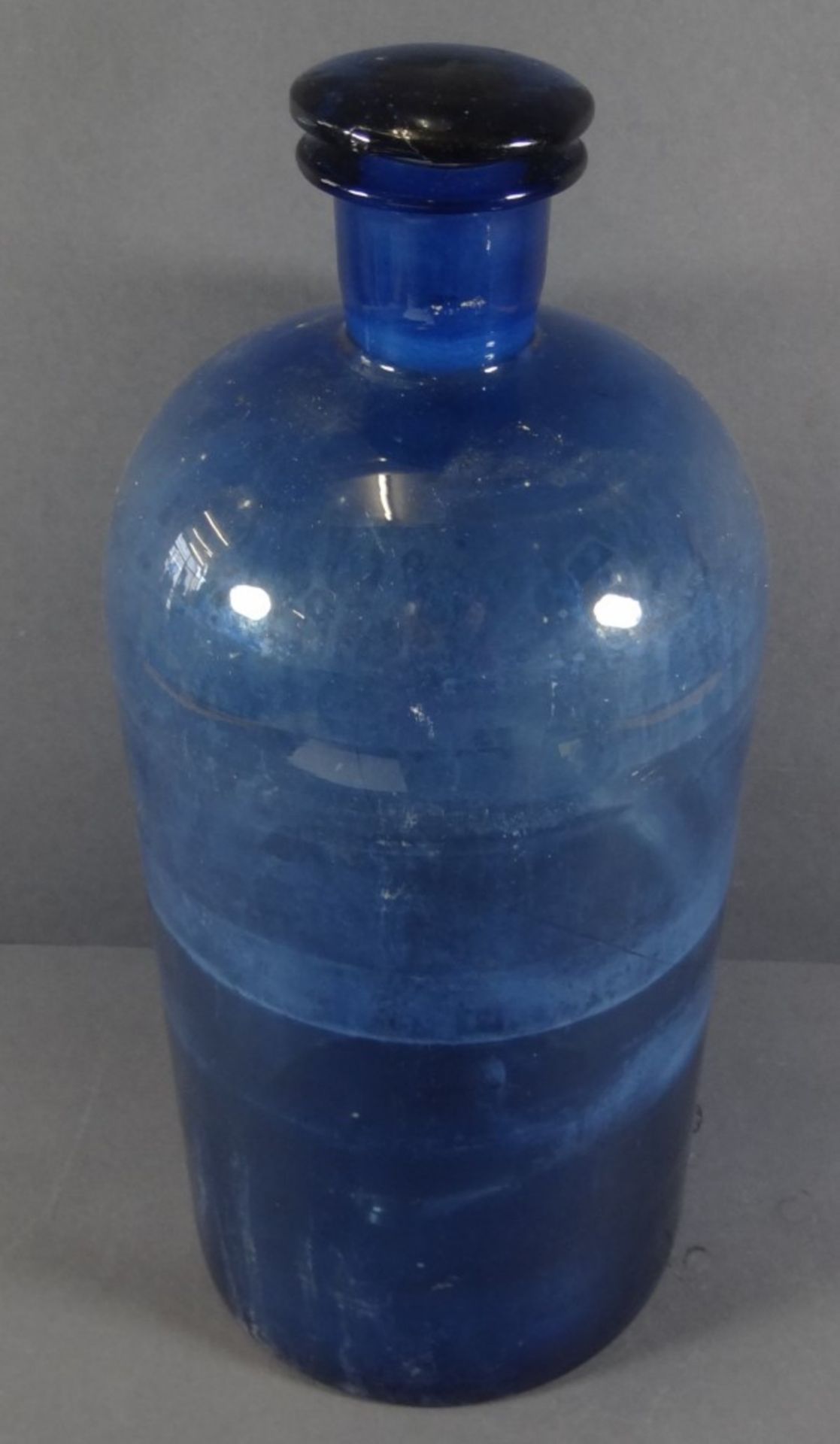 Große Glasapothekenflasche mit Glaspfropfen, H-37cm - Image 8 of 8
