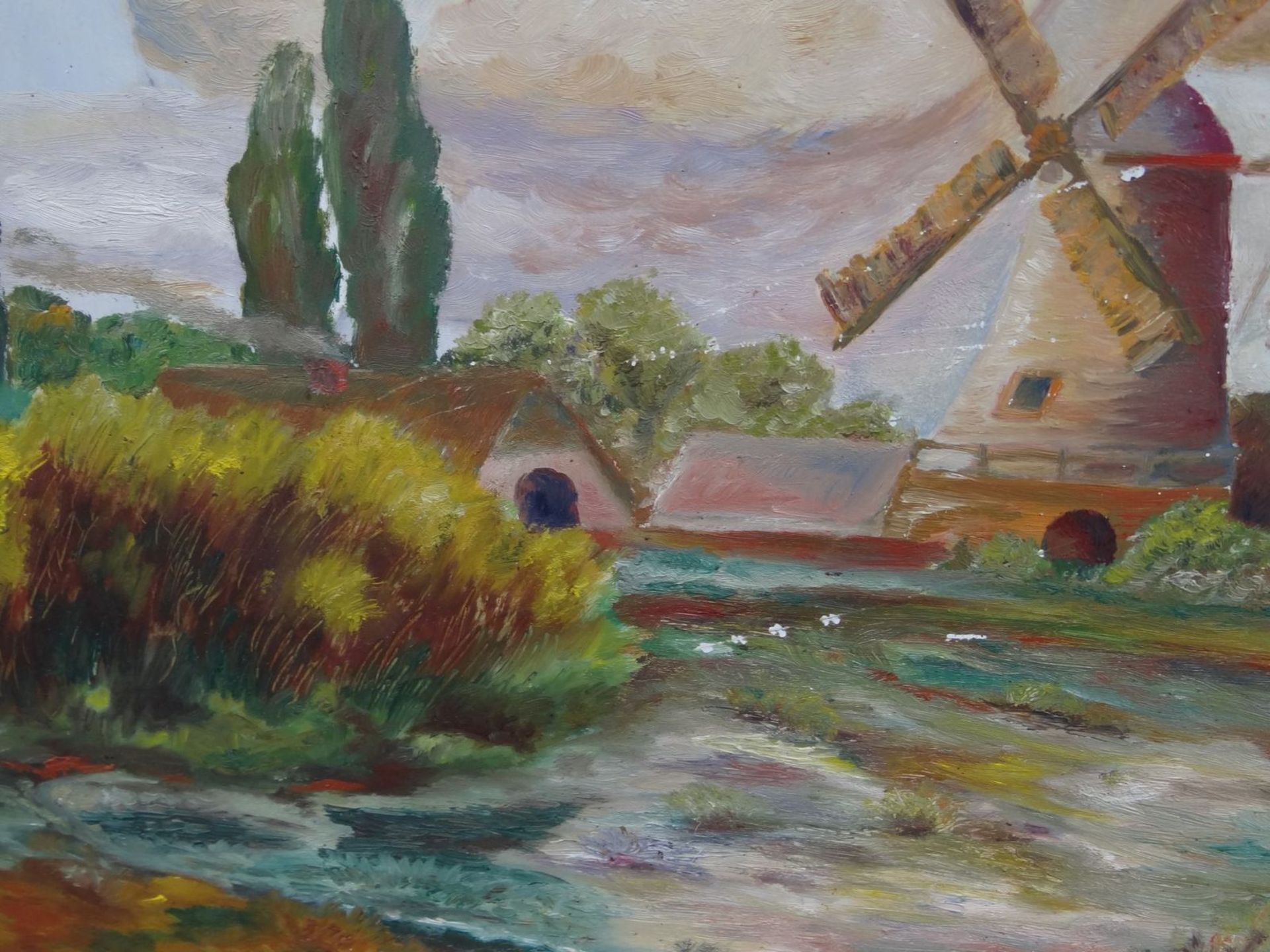 Werkmeister "Windmühle" Öl/Platte, gerahmt, RG 57x67 cm - Image 5 of 6