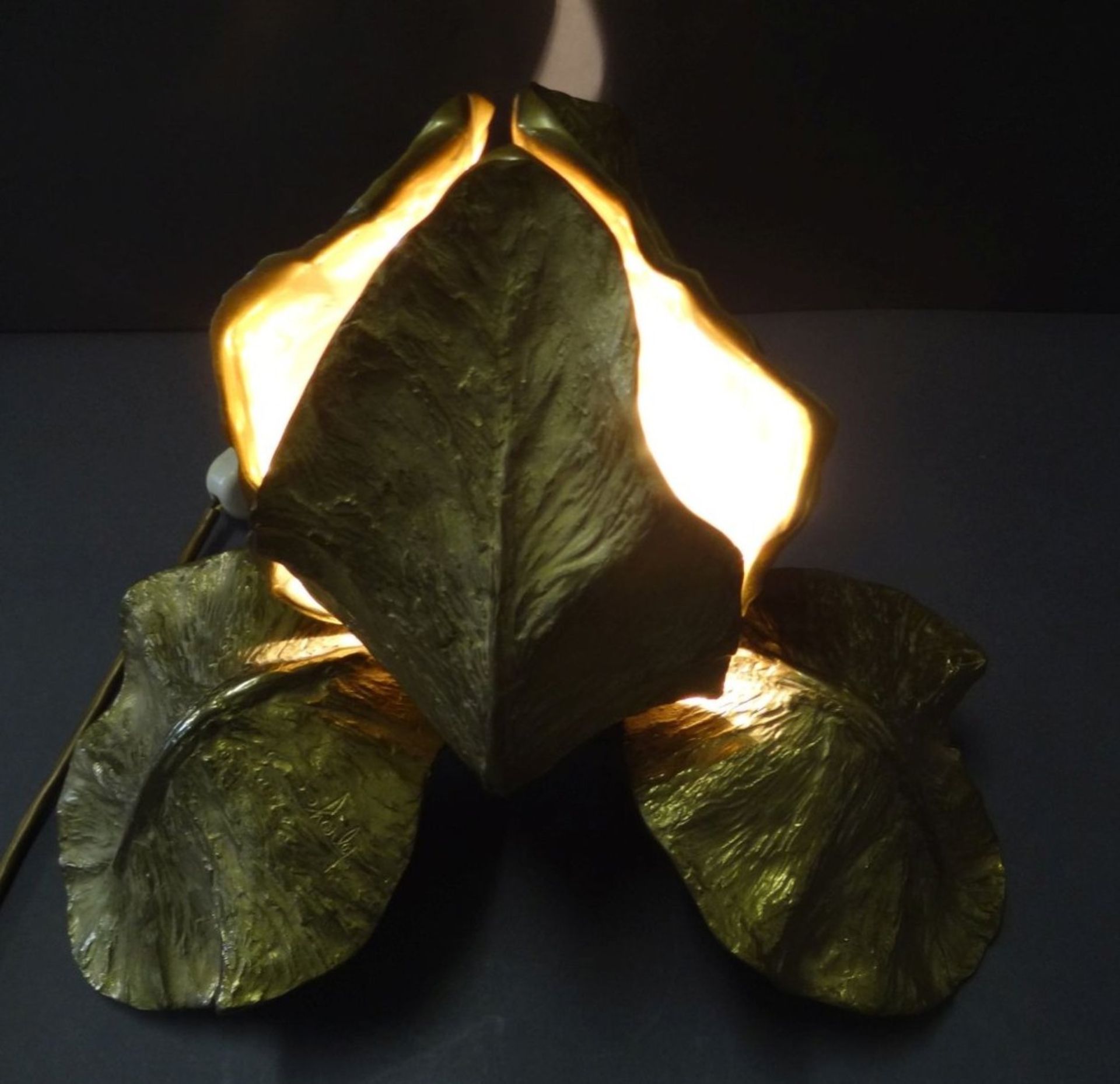 Chrystiane CHARLES (1927-2013) "Lampe dite Iris" vergoldete Bronze, um 1970, signiert, nummeriert, - Image 6 of 10