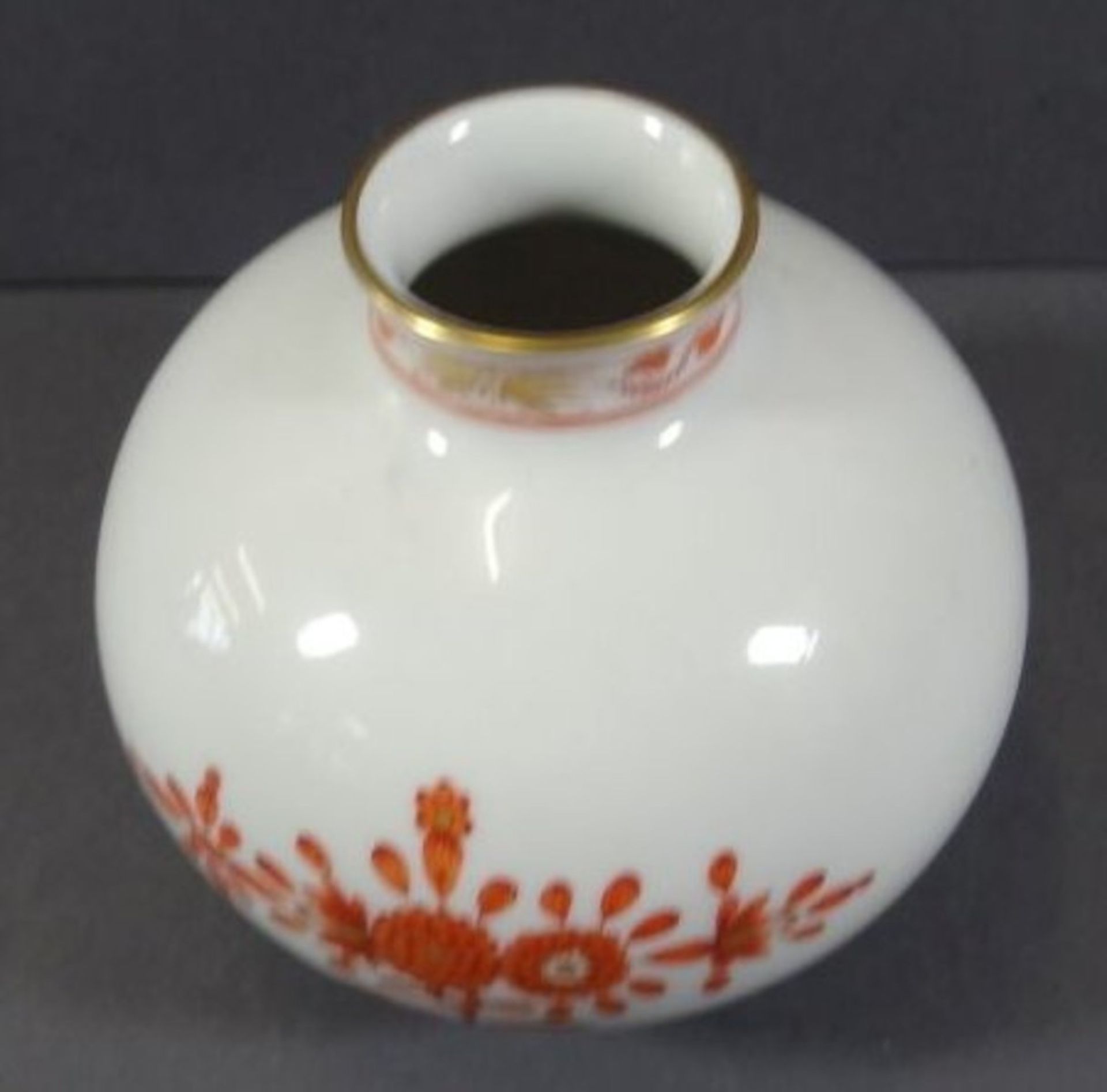 bauchige Vase "Meissen" indische Malerei, H-11 cm, D-11 cm, 1.Wahl - Image 3 of 5