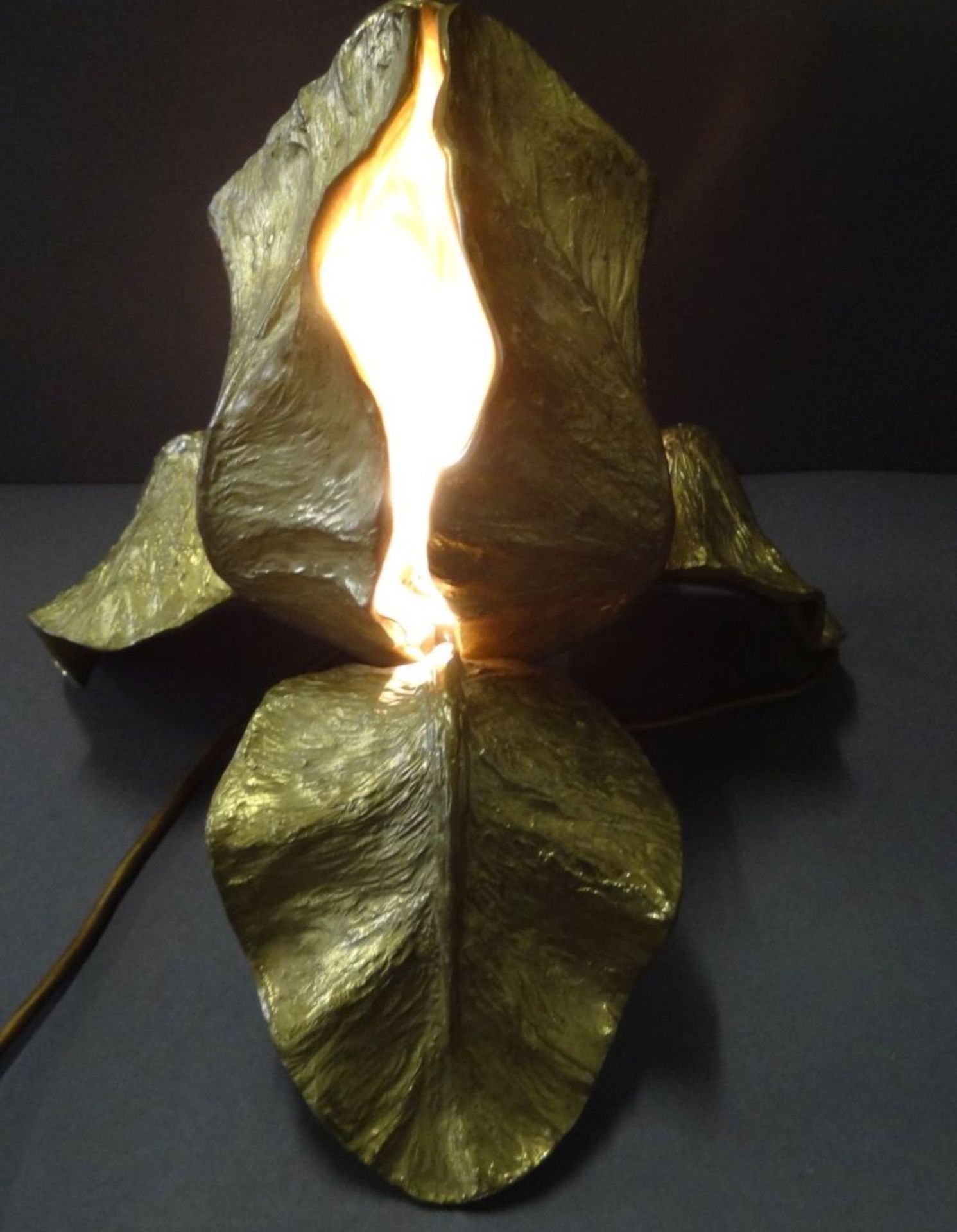 Chrystiane CHARLES (1927-2013) "Lampe dite Iris" vergoldete Bronze, um 1970, signiert, nummeriert, - Image 7 of 10