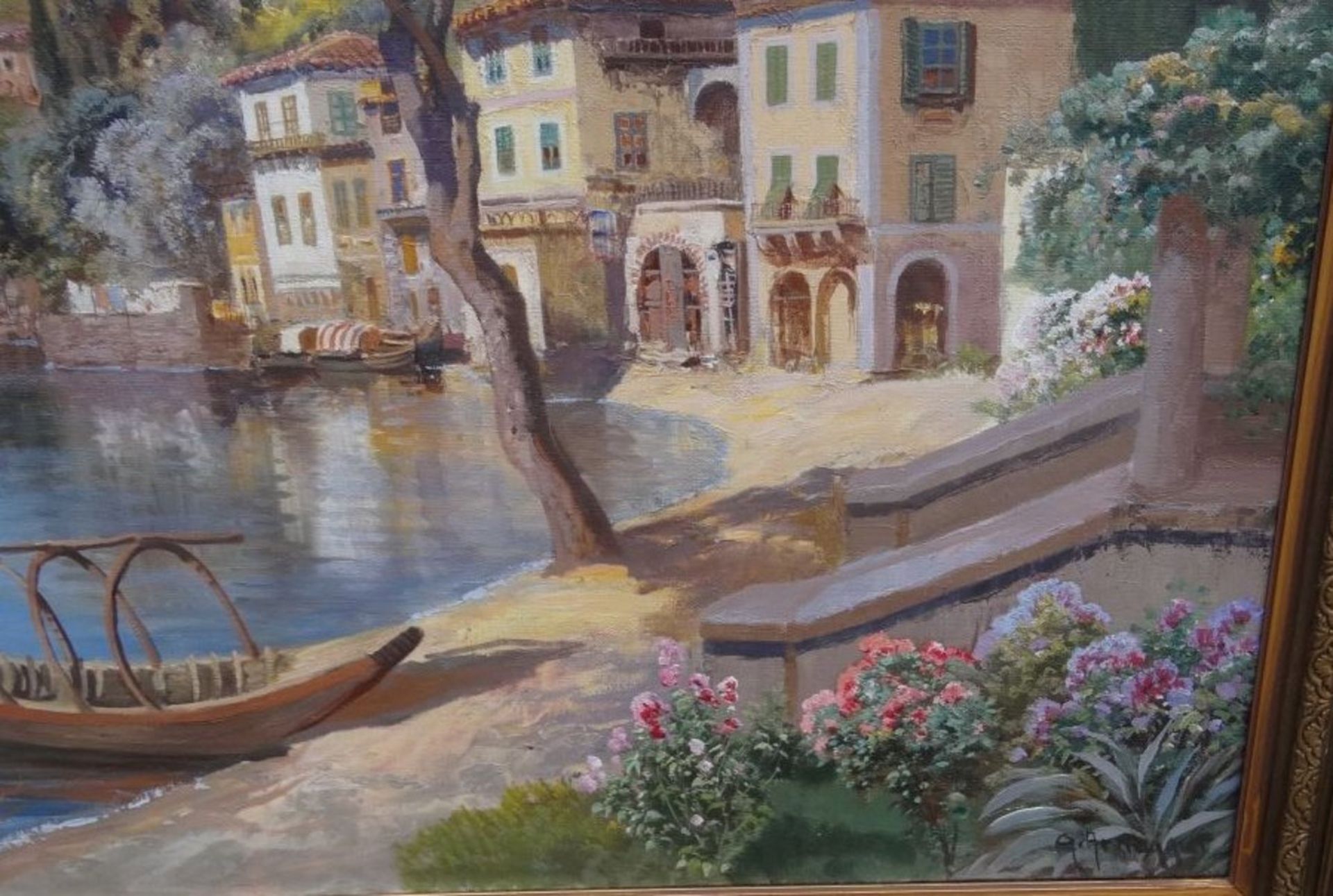 Alois ARNEGGER (1879-1963) "Ansicht Comer See", Öl/Leinen,75x101 cm,  gerahmt, RG 97,5x123 cm - Bild 5 aus 10