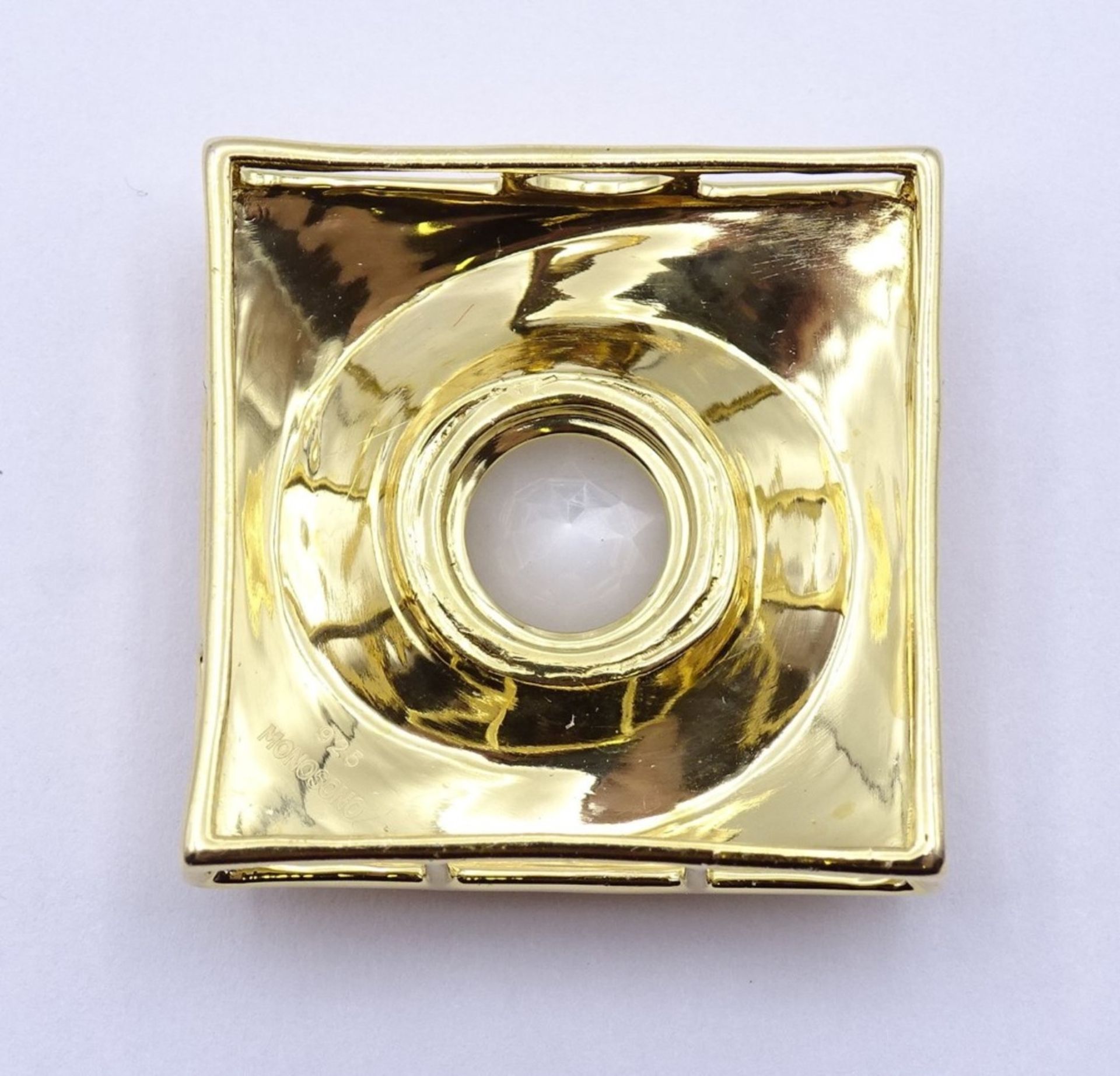 Ketten Anhänger Sterling Silber 0.925 vergoldet mit einen rund facc. Quartz, 2,9x 2,9cm, 14,6 g.sig. - Image 3 of 3