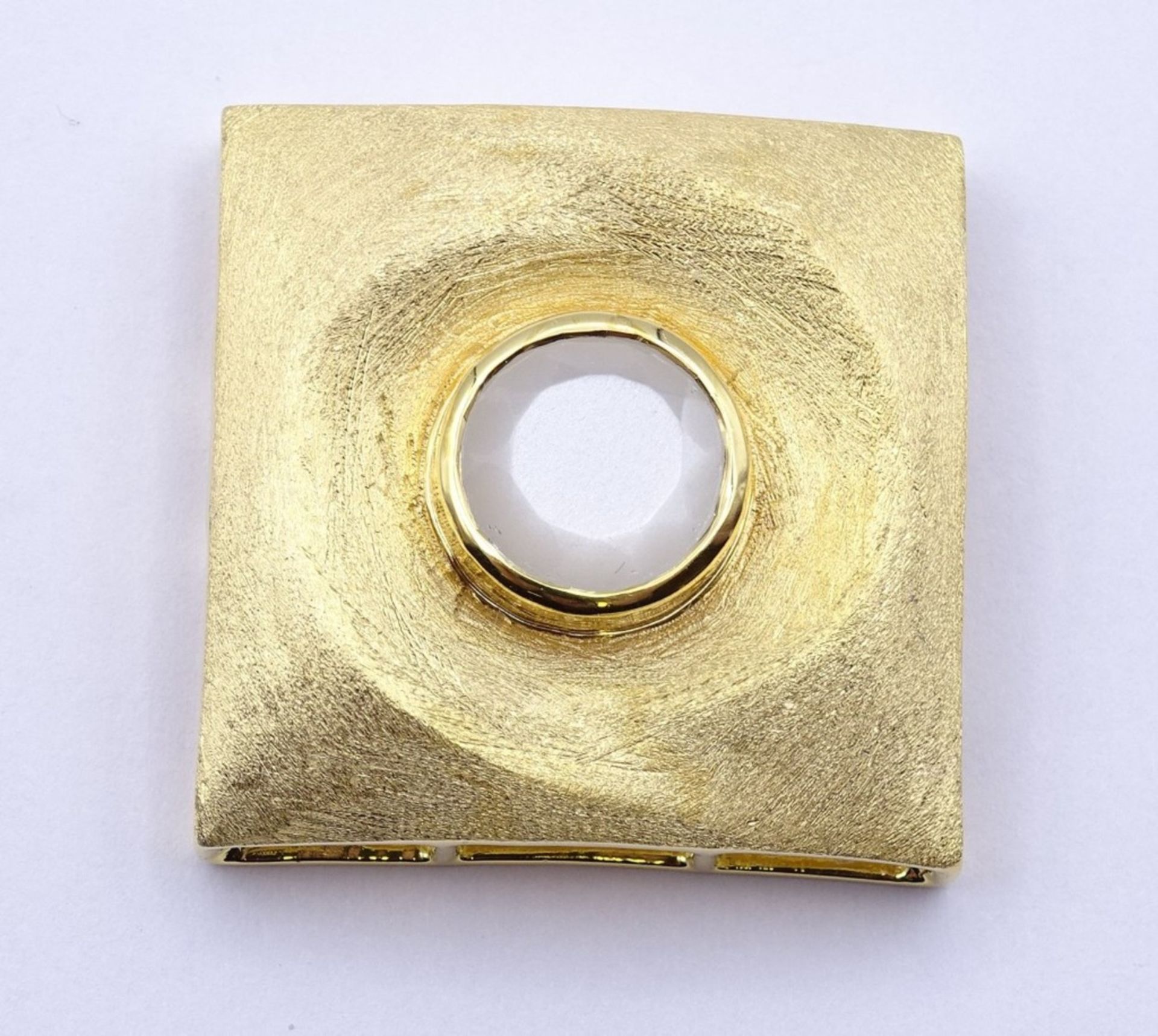 Ketten Anhänger Sterling Silber 0.925 vergoldet mit einen rund facc. Quartz, 2,9x 2,9cm, 14,6 g.sig. - Image 2 of 3