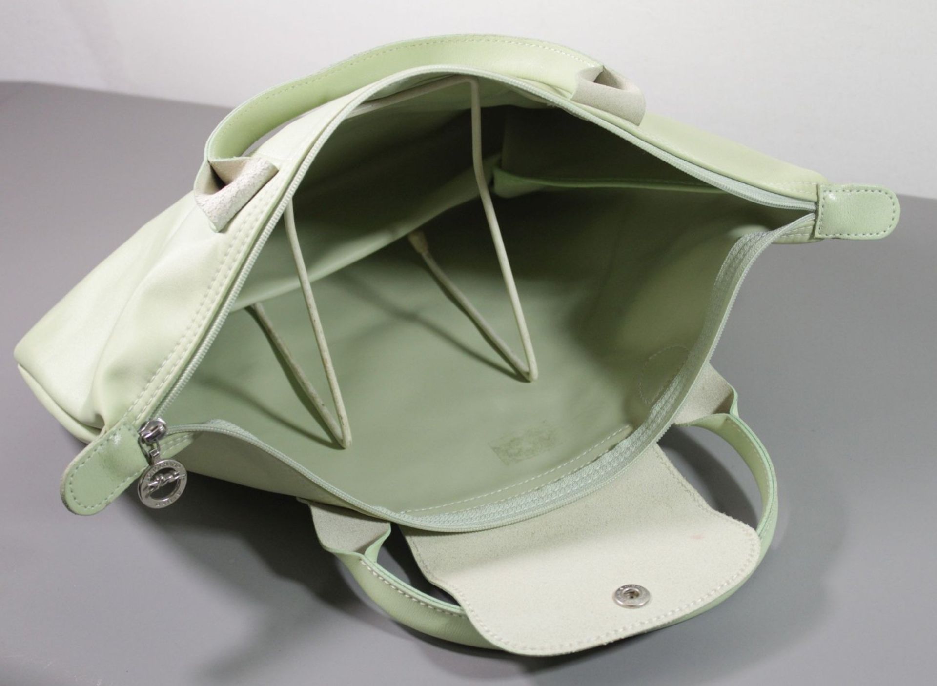 Longchamp-Tasche, leichte Tragespuren, Mintgrün, 26 x 39cm.  - Bild 5 aus 6