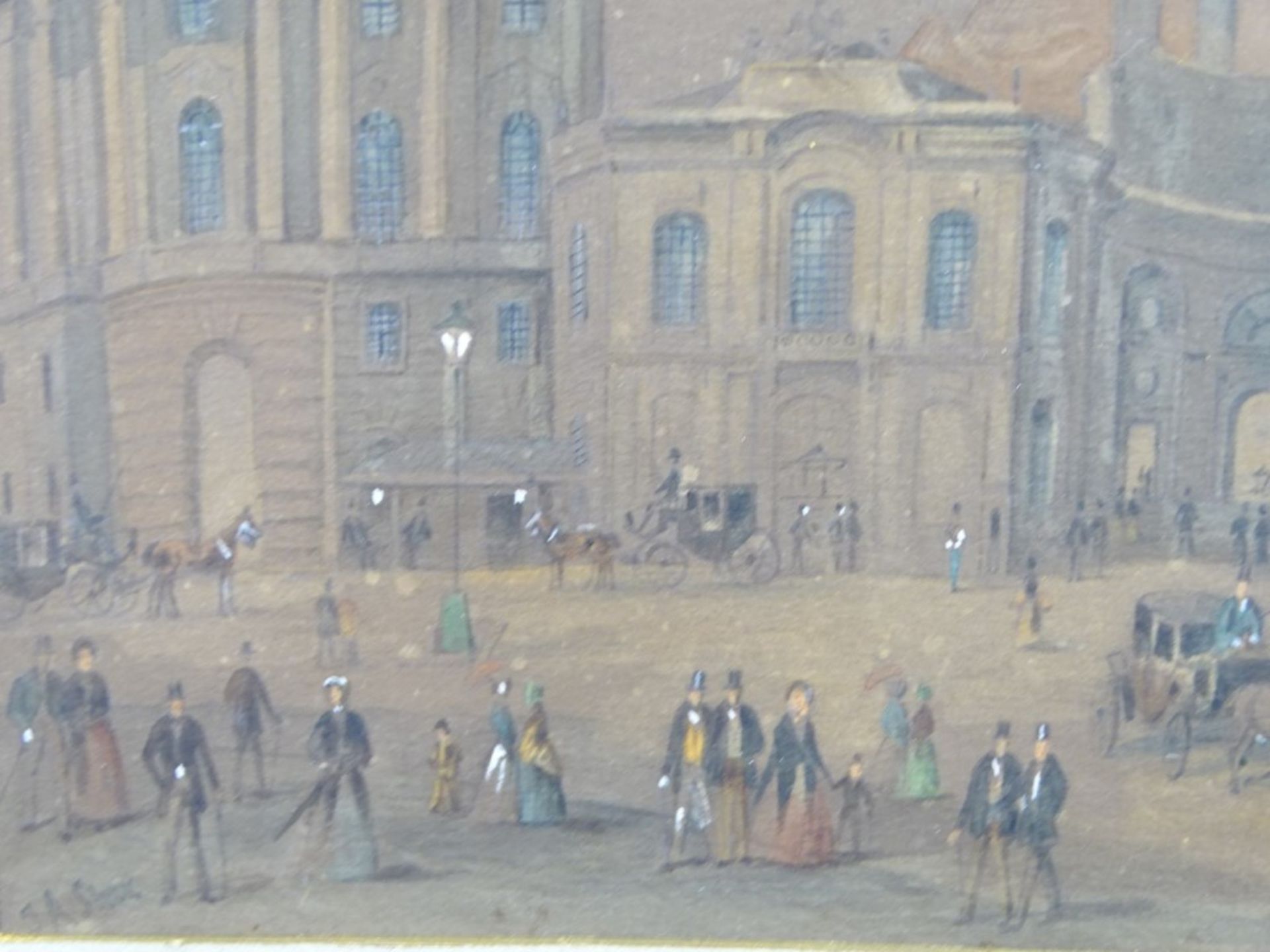Alois Storr 1829, Altes Burgtheater, Wien, Aquarell, RG 41,5 x 36,5 cm, Rahmen weist Altersspuren, K - Bild 4 aus 7