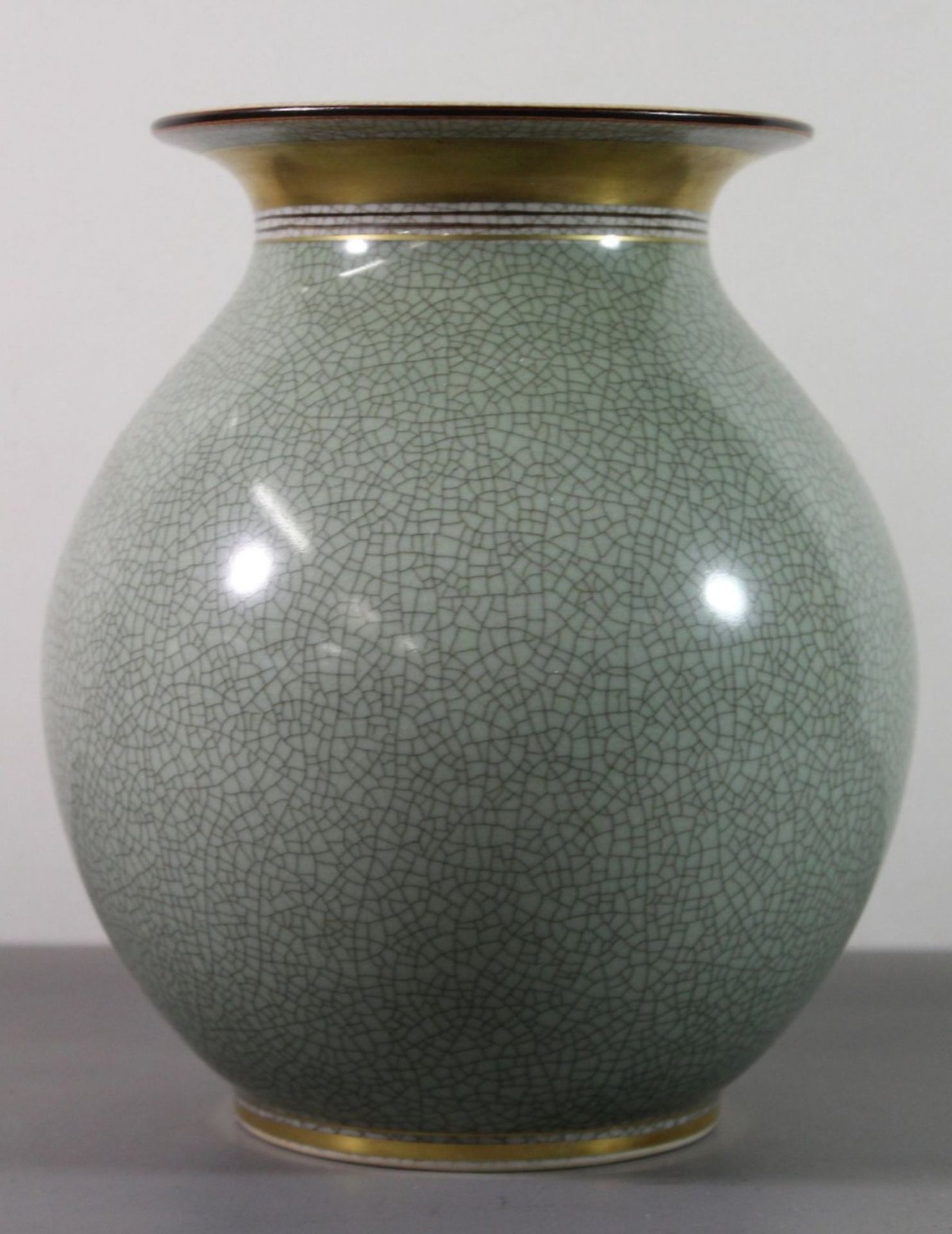 hohe Vase, Royal Copenhagen, Craquellé-Dekor, H-21cm. 