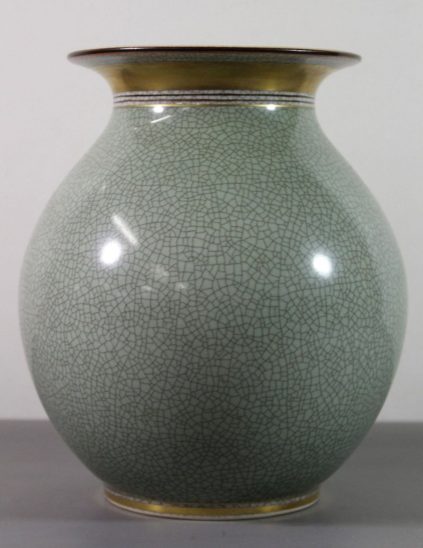 hohe Vase, Royal Copenhagen, Craquellé-Dekor, H-21cm.