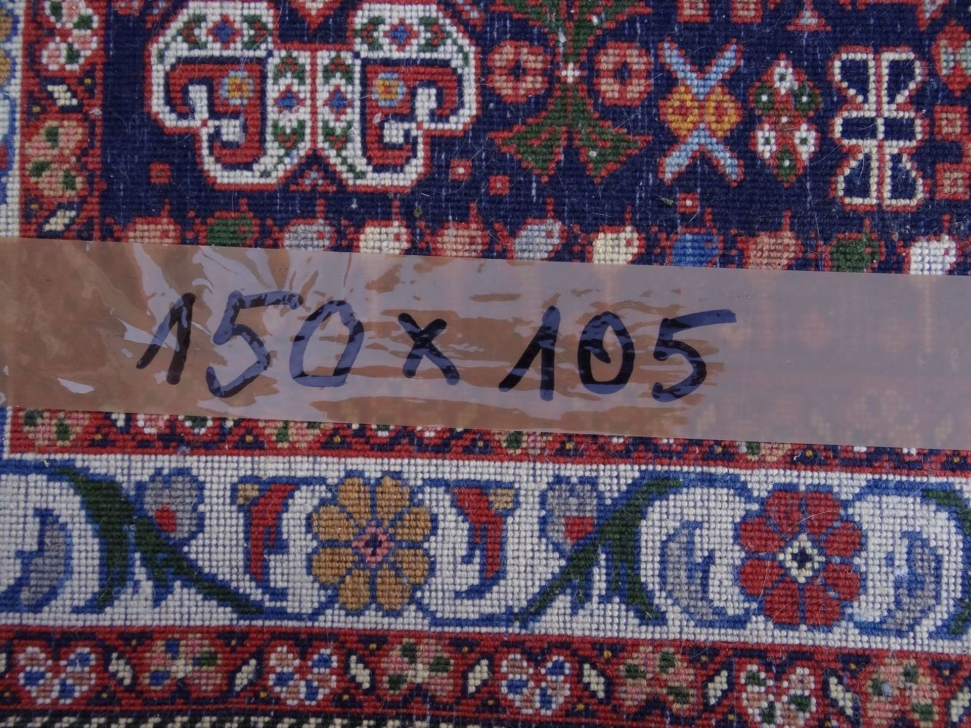 Orientteppich, 150x105 cm, Alters-u. Gebrauchsspuren - Bild 6 aus 7