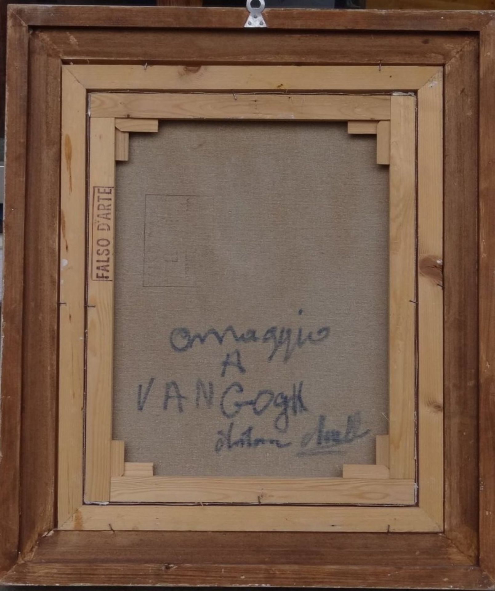 unleserl. verso signierte "omaggio a Van Gogh", Öl/Leinen, gerahmt, RG 72x60 cm - Bild 6 aus 7