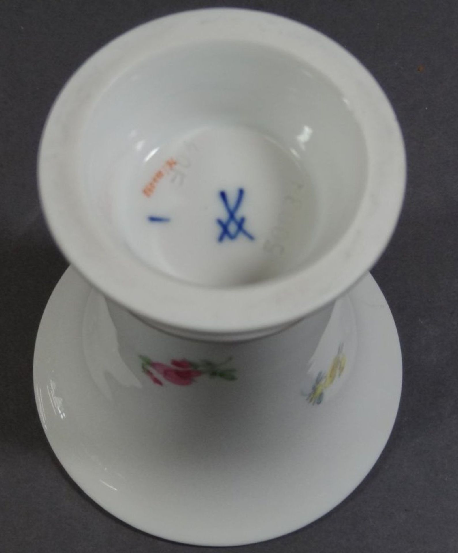 kl. Trichter-Meissen Vase, Blumenbemalung, H-10 cm, 1.Wahl - Bild 5 aus 6