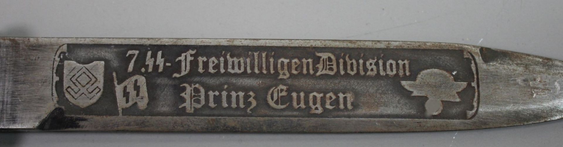 Ausweis sowie Dolch 7. SS-Freiwilligen Gebirgsdivision "Prinz Eugen", Dolch klinge gemarkt, Original - Bild 2 aus 5