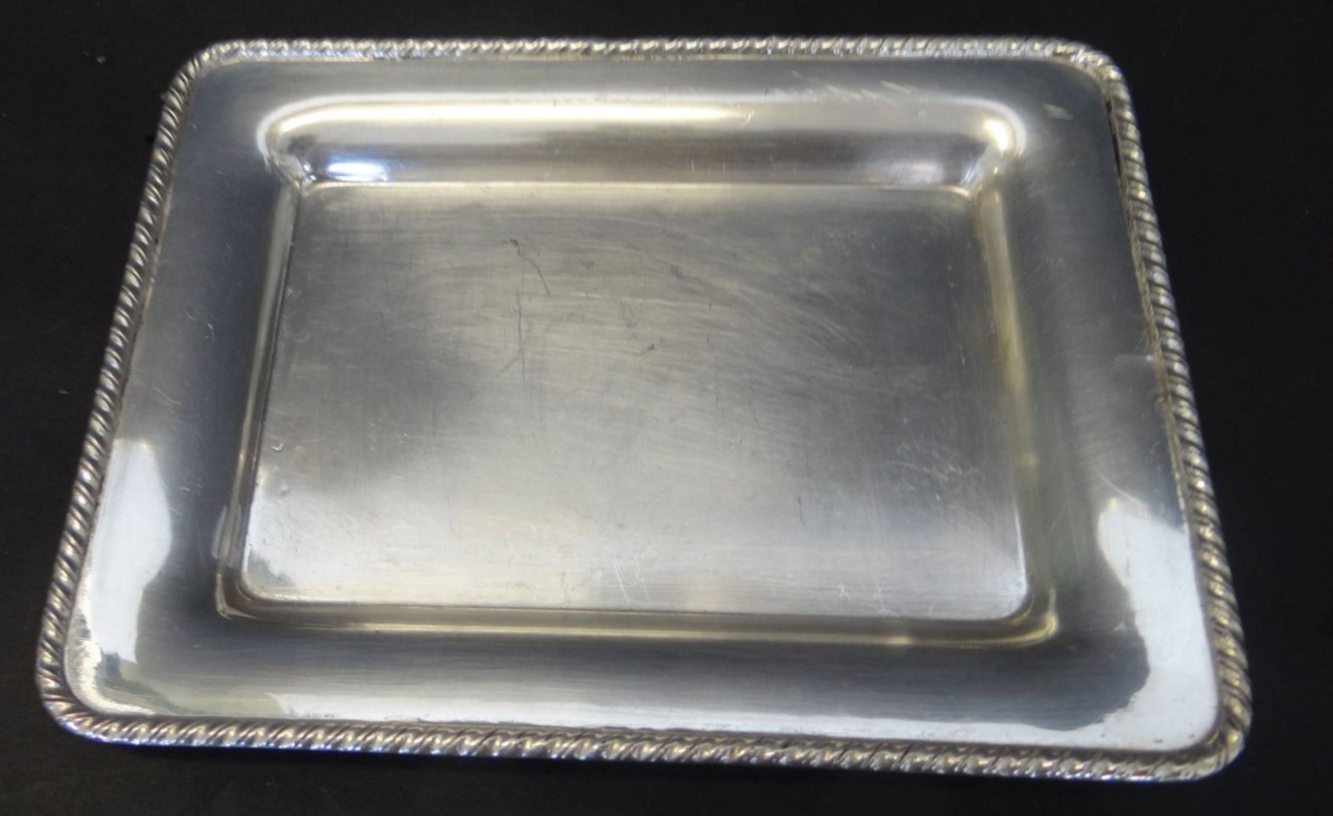 kl. eckiges Tablett, Silber-800-, 16x12 cm, 128 gr.