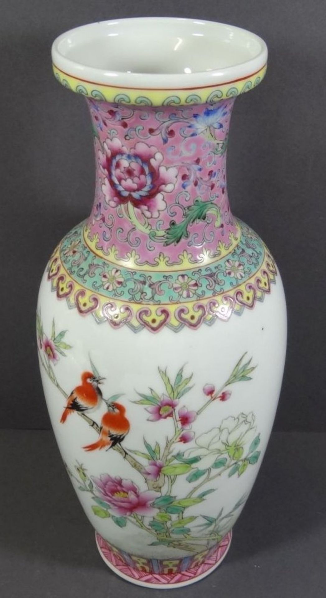 China Vase mit Vögel, rote Marke, H-30 cm - Bild 2 aus 6