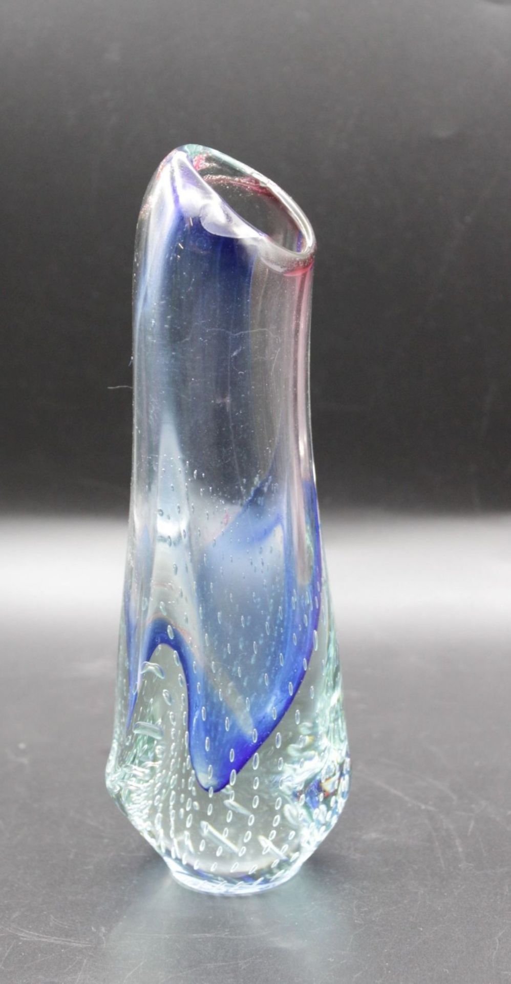 Kunstglas-Vase, Murano, mehrfarbig, H-21cm. 