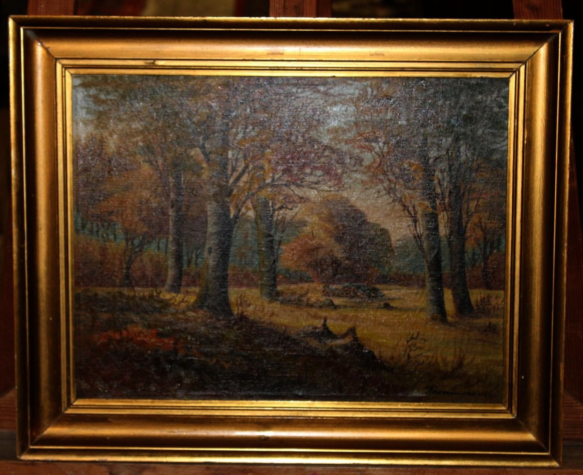 Rasmussen, Waldlandschaft, Öl/Leinwand, gerahmt, RG 40 x 50cm - Bild 3 aus 3