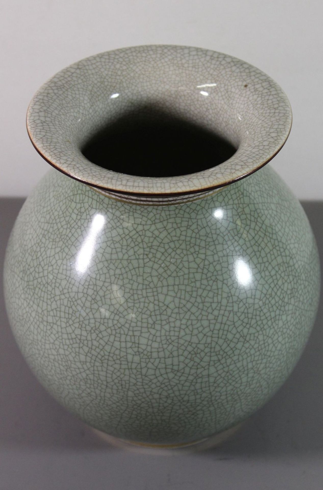 hohe Vase, Royal Copenhagen, Craquellé-Dekor, H-21cm.  - Bild 2 aus 4