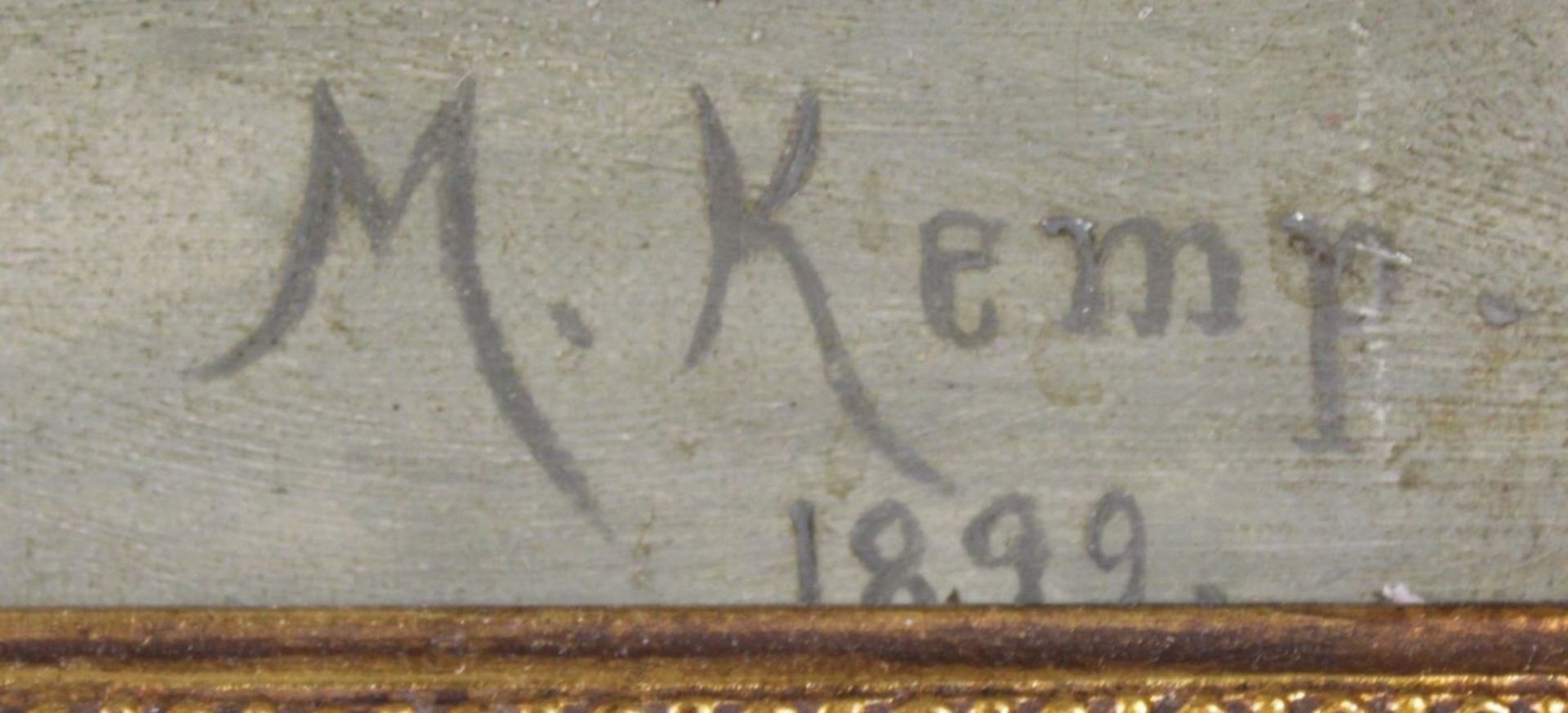 M.Kemp 1899, Stilleben, Öl/Leinwand, gut gerahmt, RG 66 x 44,5cm. Leinwand mit einer hinterlegten - Bild 2 aus 4