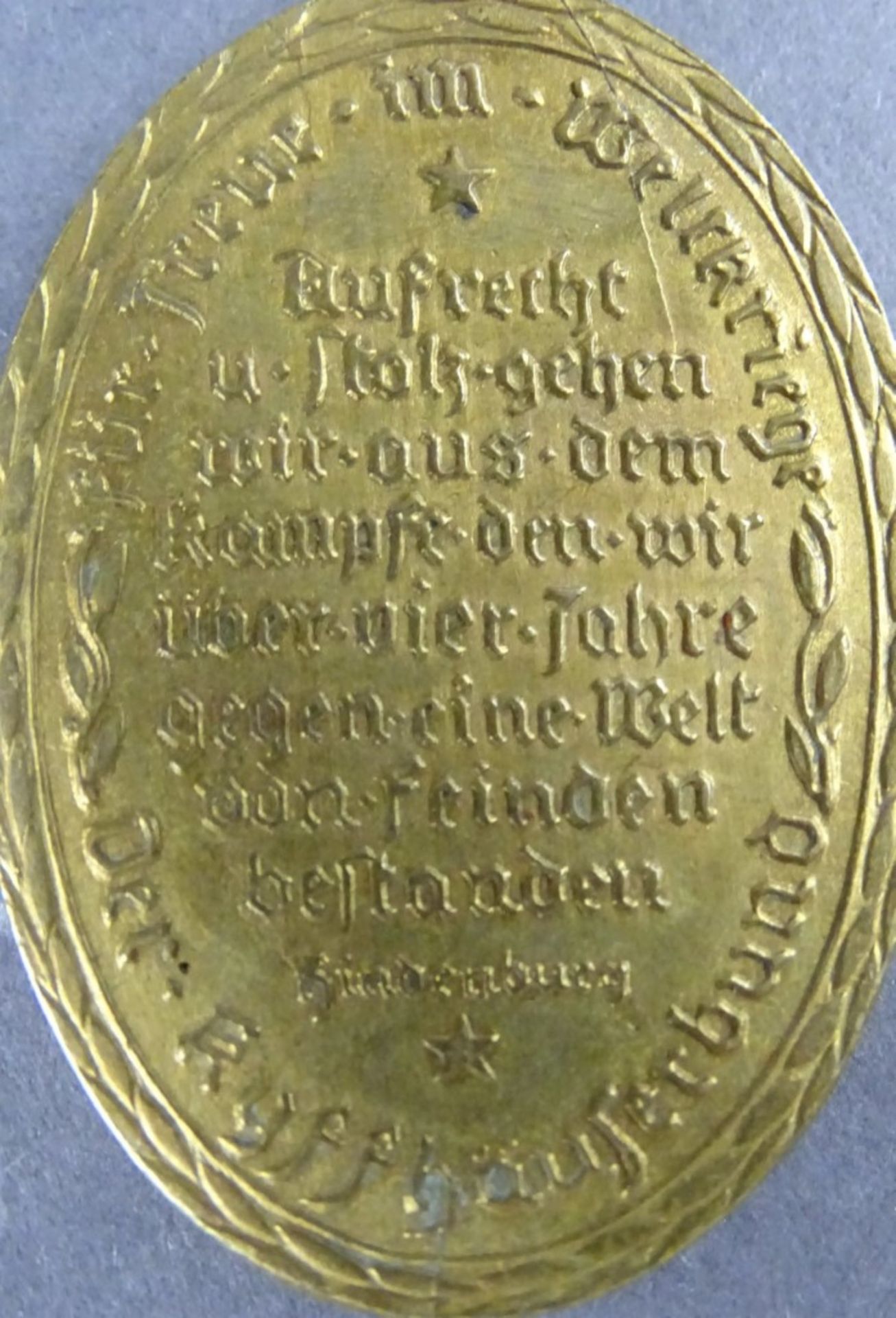 Kyffhäuser-Orden für Einsatz 1. WK, gestiftet 1921-1934, Bronze, 4,7x3,1 cm, Band fehlt - Image 5 of 5