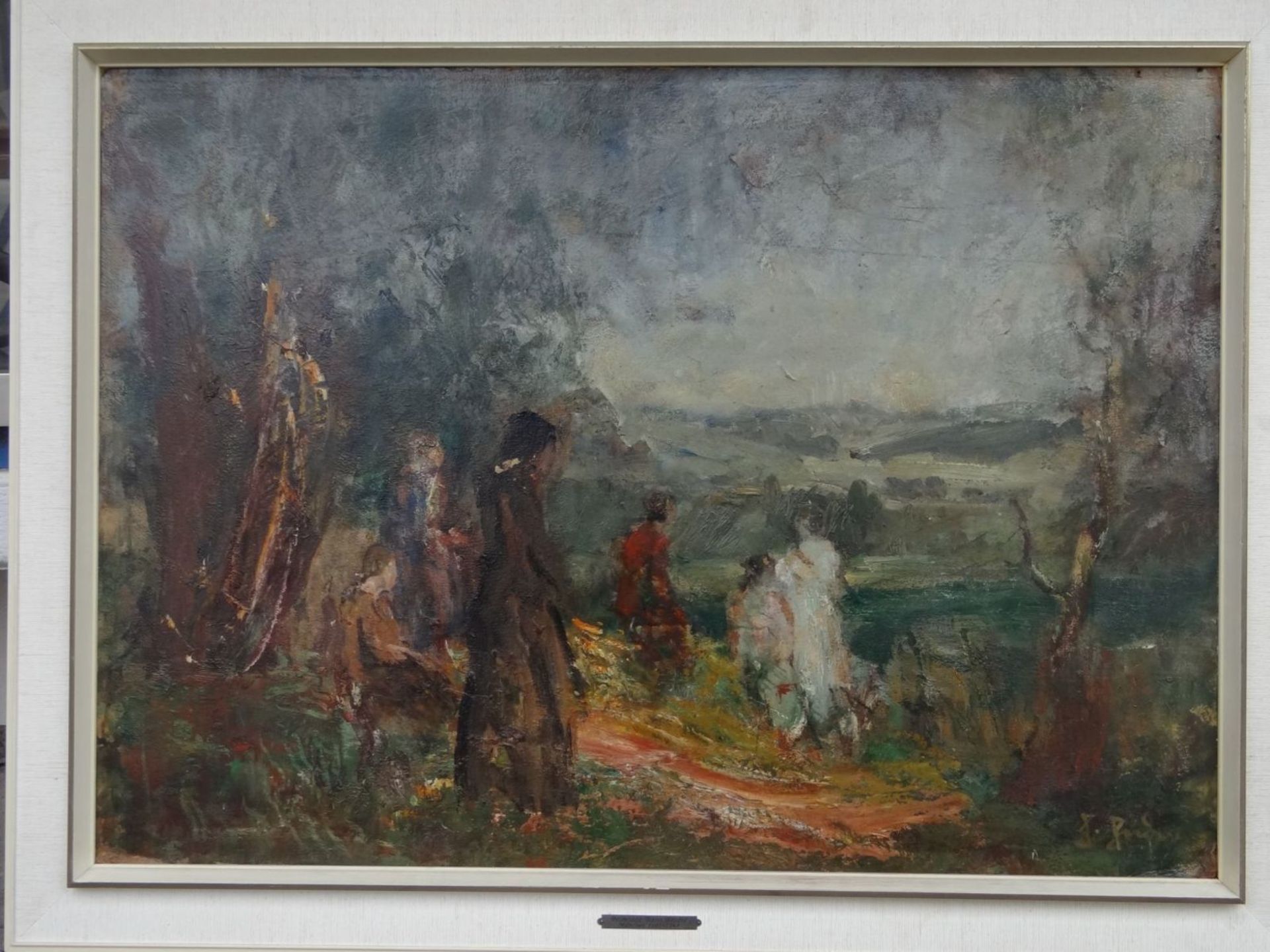 Hans HEIDER (1861-1947) "Blick in die Ferne" verso betitelt, Öl/Leinen, gerahmt, RG 90x116 cm, mit
