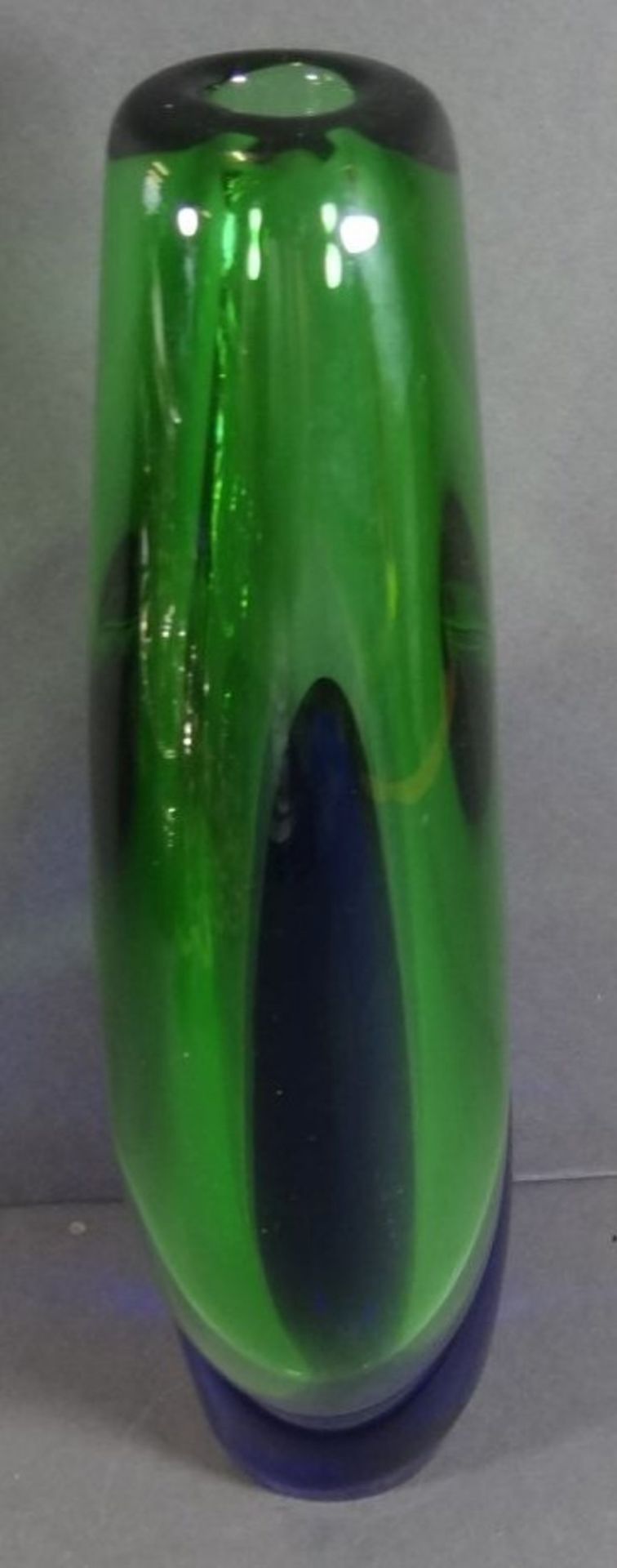 schwere grün-blaue Murano-Vase, H-27 cm, 2 kg., - Bild 4 aus 5