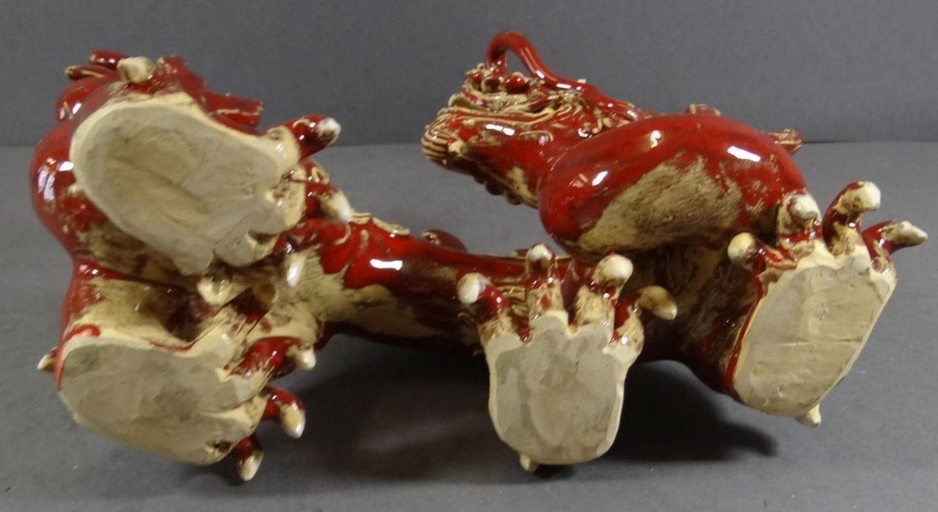 Drache, China, rot bemalt, Ochsenblut (Sang de Boeuf), Alter? L-23 cm, H-16 cm - Image 7 of 7