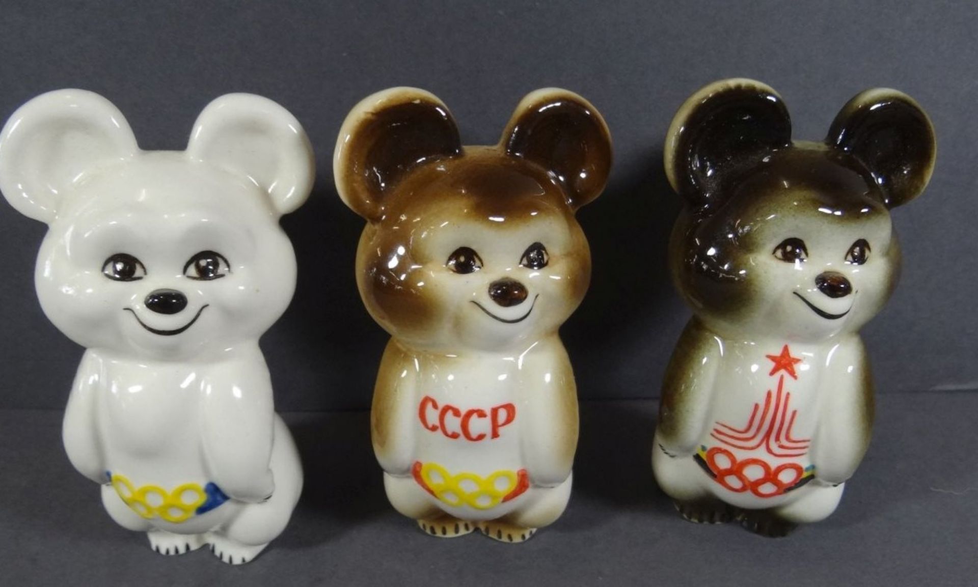 3x Olympia Maskottchen, Moskau, 1980, H-10 cm - Image 2 of 7