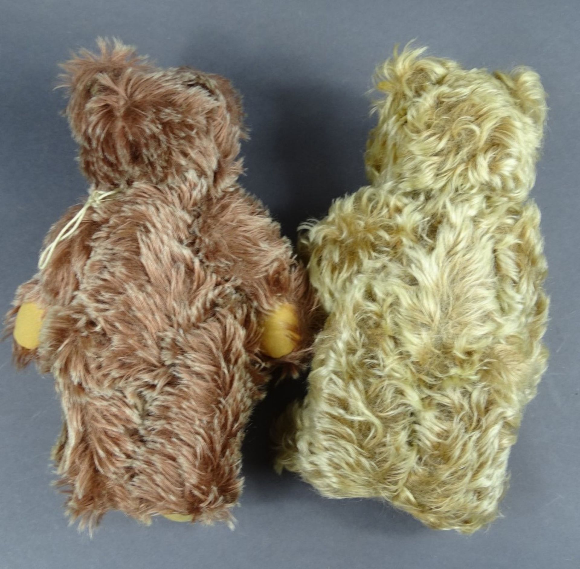 2 alte Teddybären, 1 x Steiff, 1 x ohne Marke (wahrscheinlich auch Steiff), H. 26 cm, bewegliche - Image 4 of 4