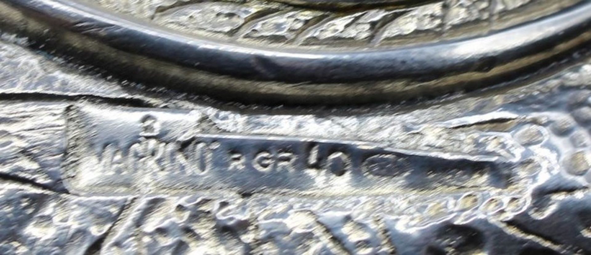 Tischdekoration, Füllhorn, gemarkt "Magrino" Italien, Silber -925- gefüllt, L-18cm. - Bild 4 aus 4