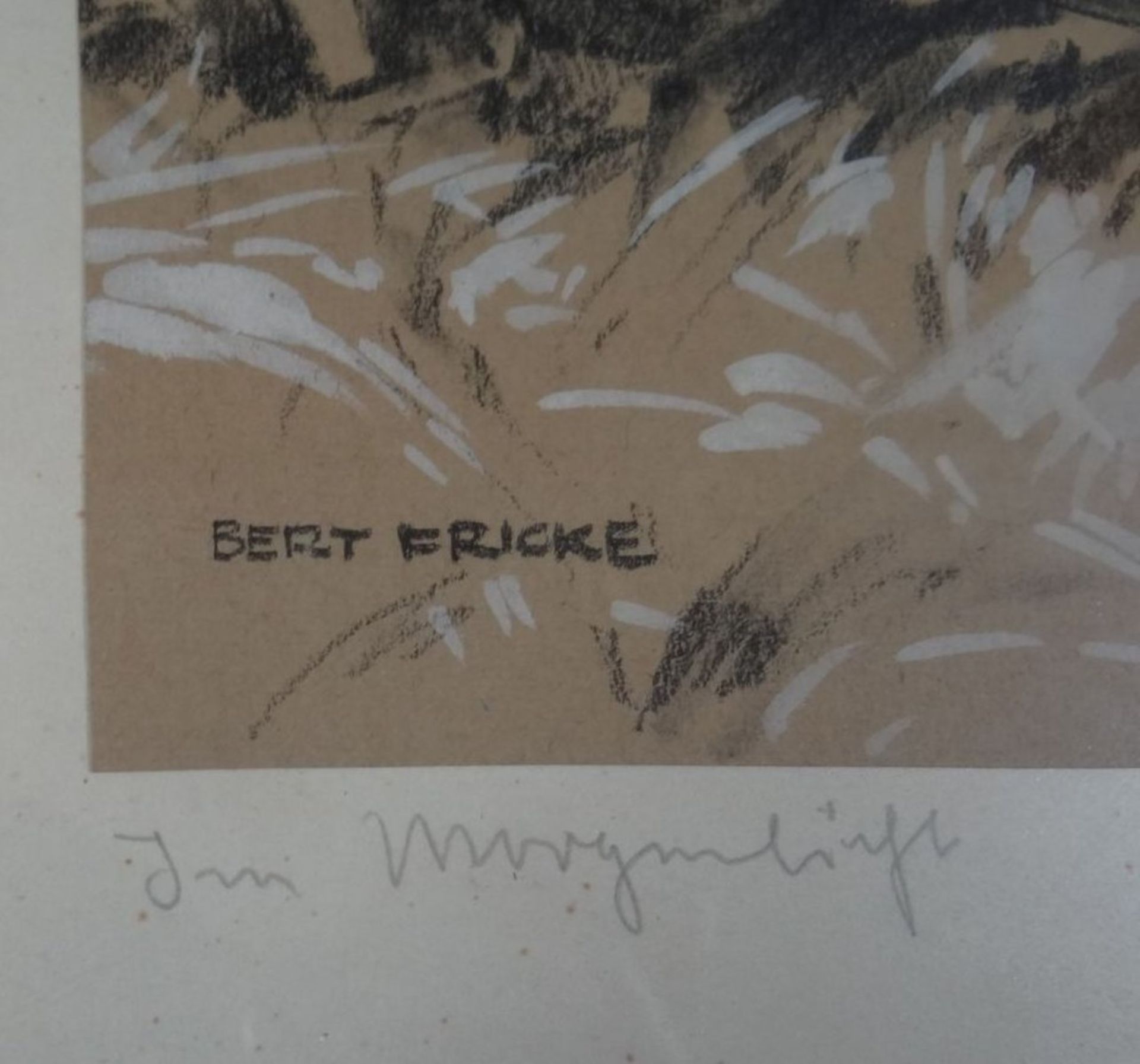 Bert FRICKE (XX) "Im Morgenlicht" betiteltes Aquarell, ger/Glas, RG 34x40 cm - Bild 3 aus 3