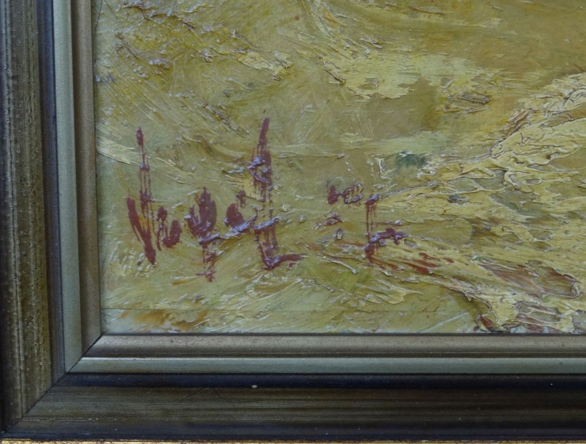 unleserl. signiert "Fasane" Öl/Platte, gerahmt, RG 54x64 cm - Bild 4 aus 6
