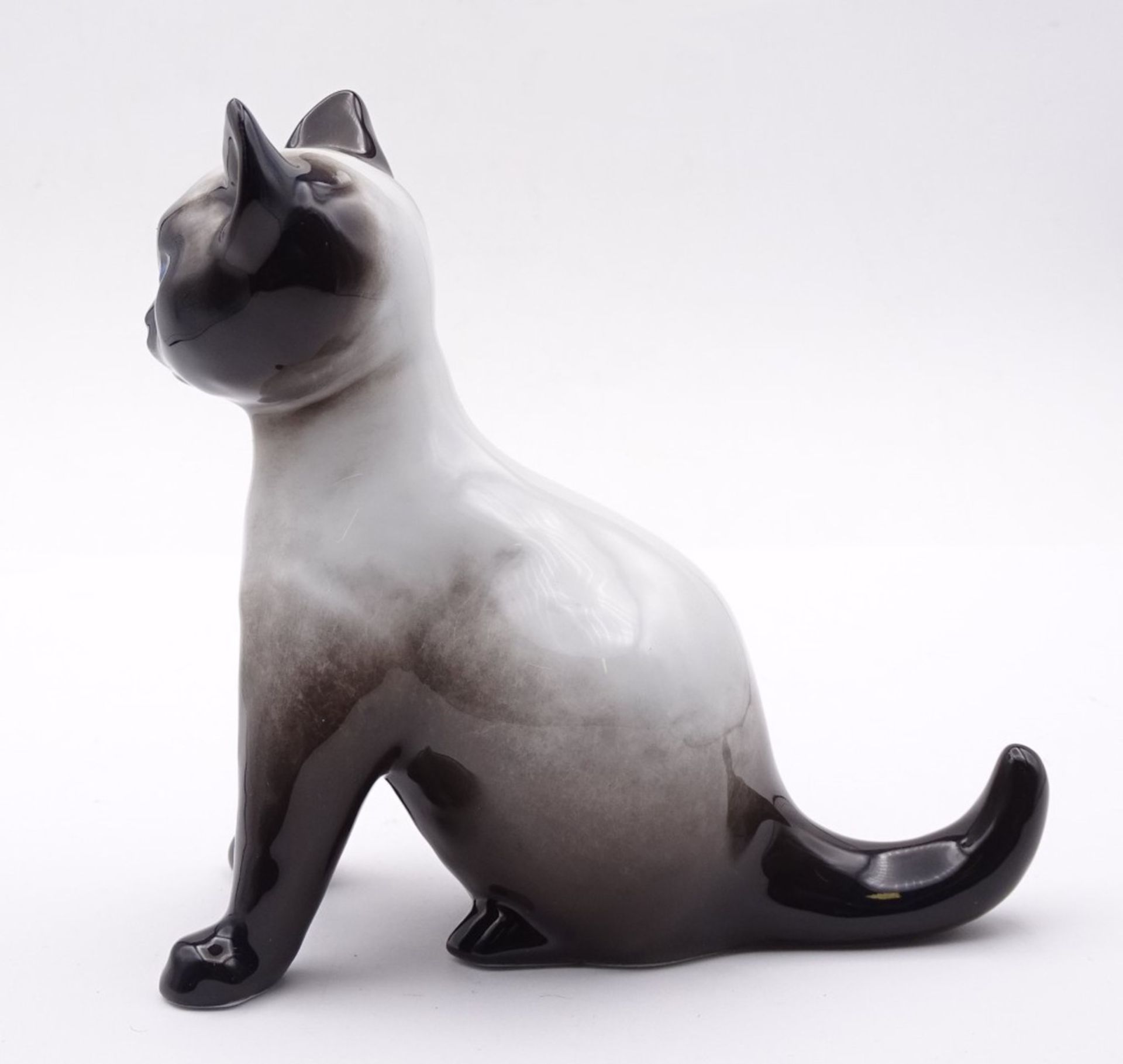 Siamkatze, Rosenthal, Ent. F. Heidenreich, 50/60er-Jahre, H. 12 cm, sehr guter Zustand, - Image 4 of 5