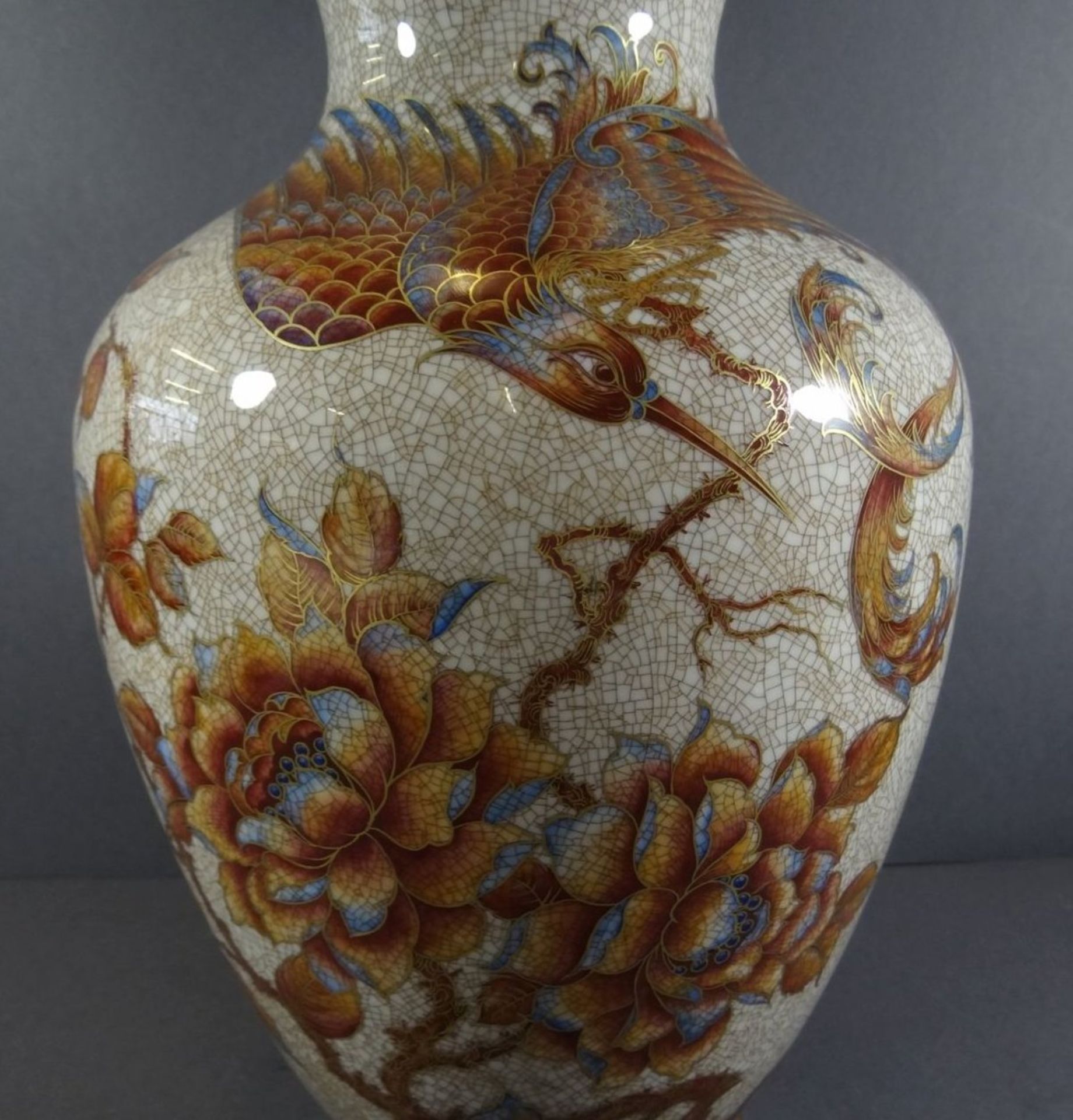 Bodenvase "Schumann" handbemalt, sign. Ambros, limitiert Nr. 061/761, H-38 cm, D-22 cm - Image 2 of 8