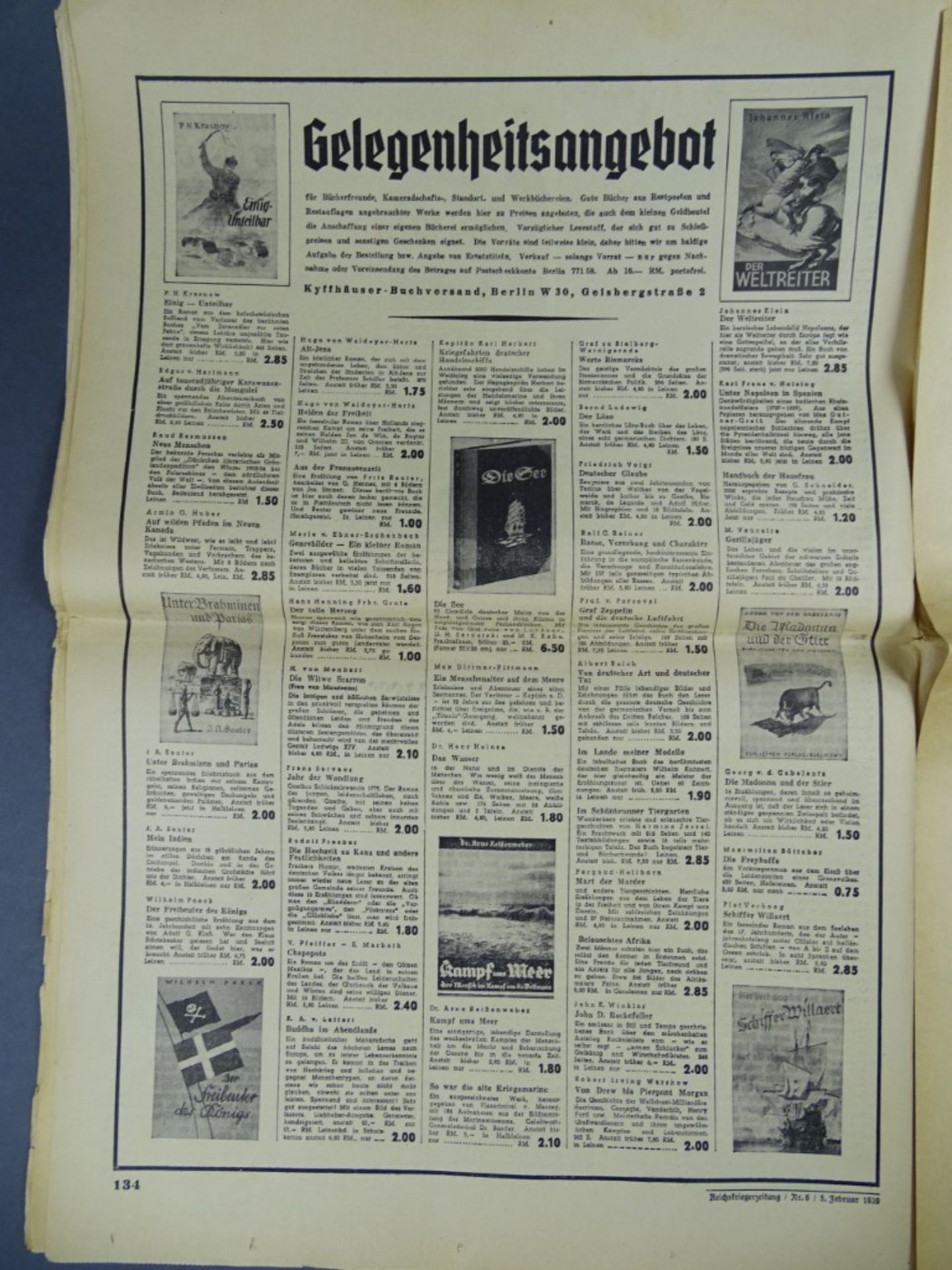 Reichskriegerzeitung, Nr. 6, 63. Jahrg., 1939, vergilbt, Knicke und kleine Risse, aber gut lesbar - Image 5 of 5