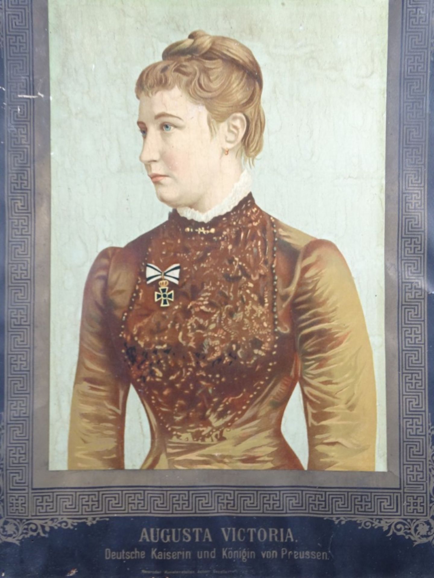 Bildnis der Kaiserin Augusta Victoria von Preußen, Druck, gerahmt, RG 54x41 cm, Wellen, - Image 2 of 5